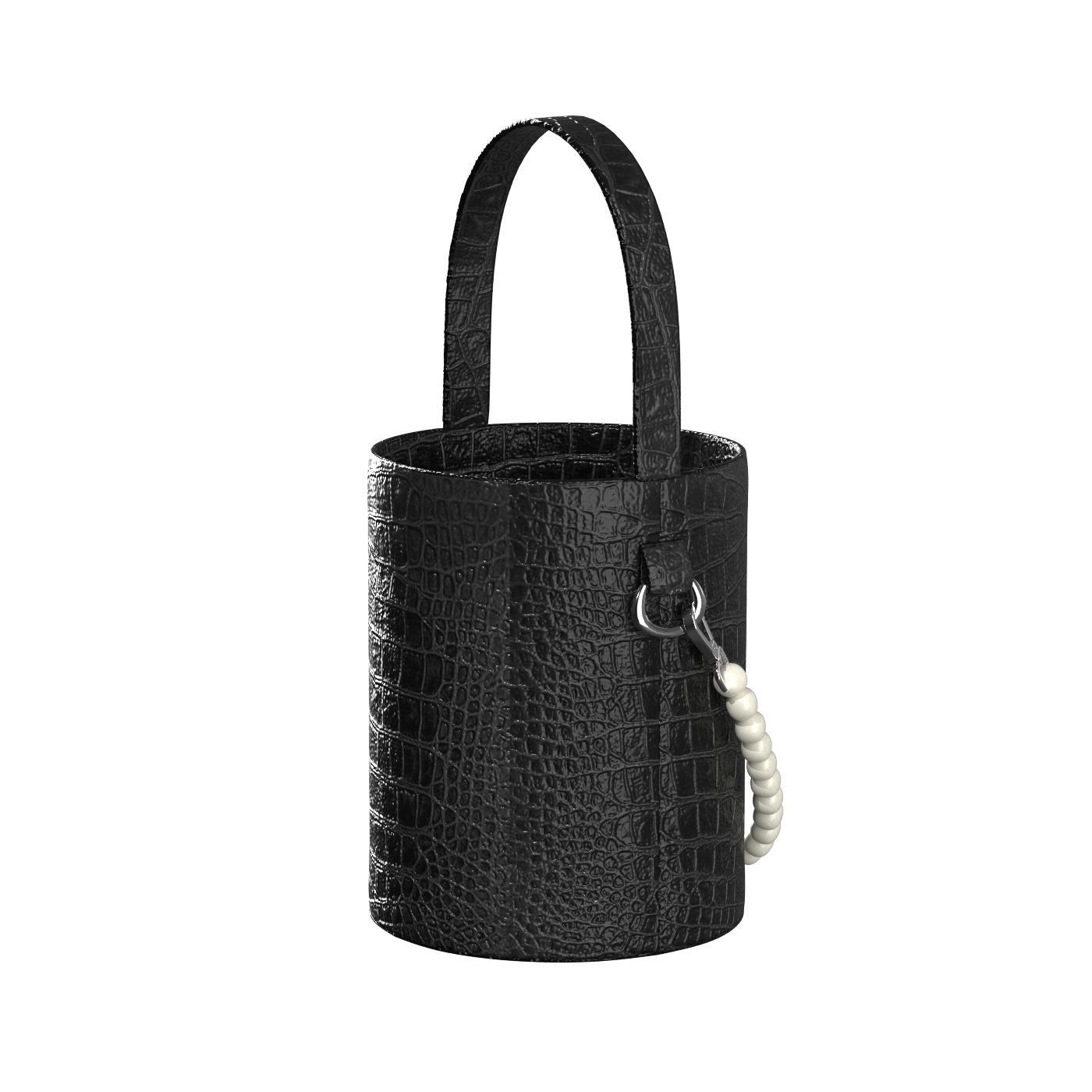 Pearl Handle Bucket Bag 3D model_2