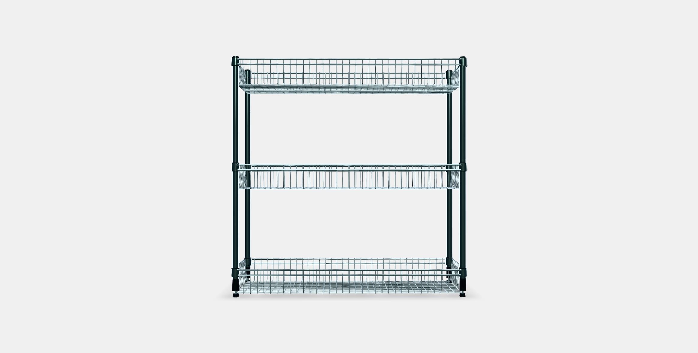 OMAR Regal with 3 baskets Low-poly 3D model_9