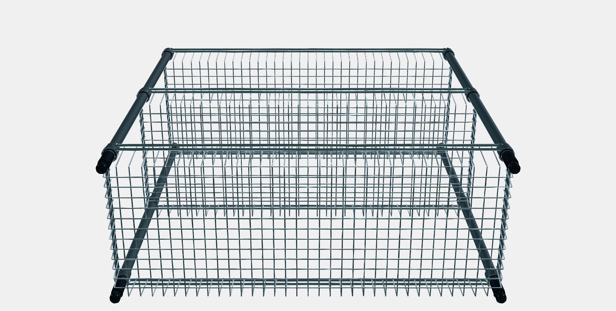 OMAR Regal with 3 baskets Low-poly 3D model_7