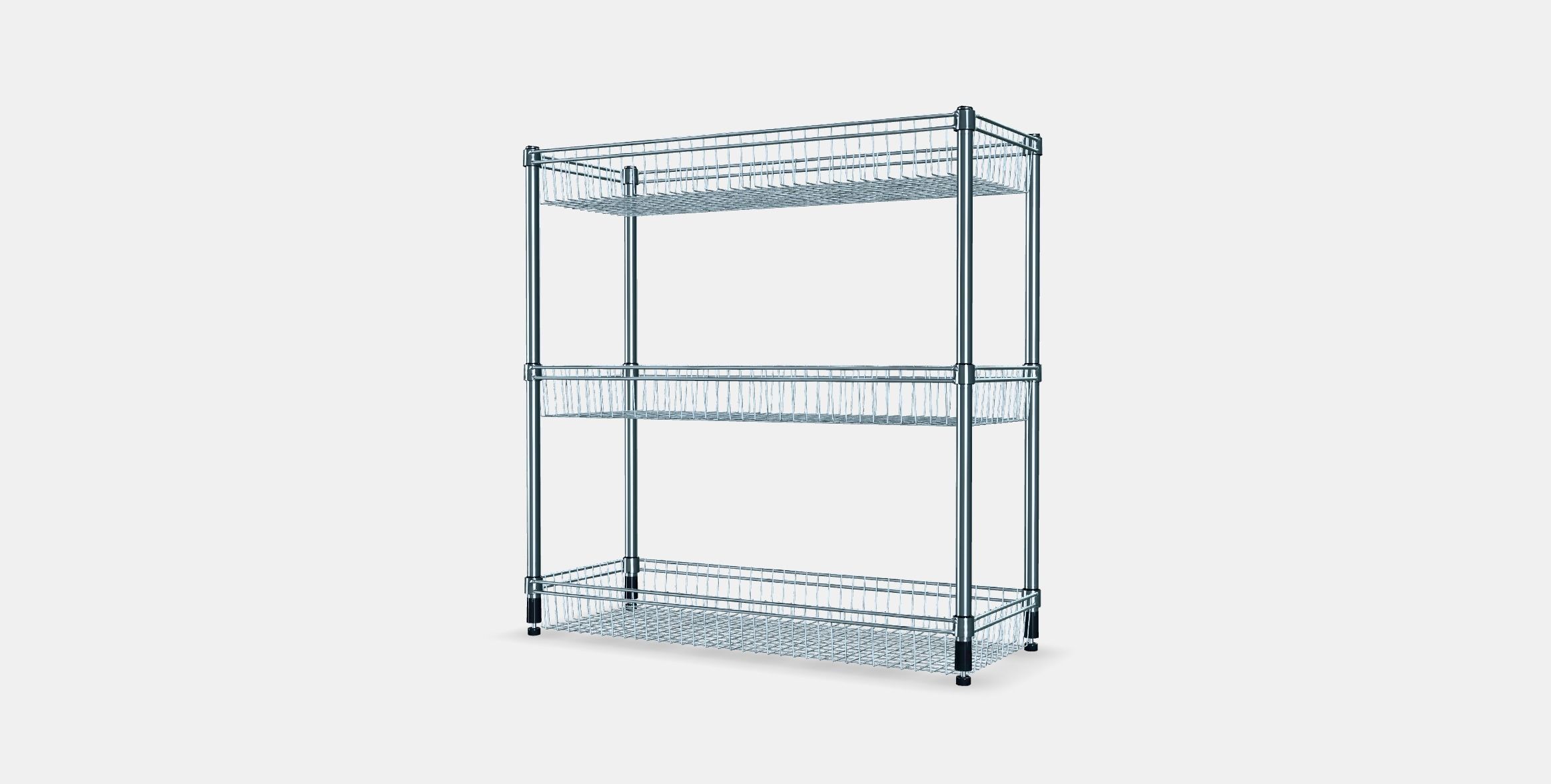 OMAR Regal with 3 baskets Low-poly 3D model_4