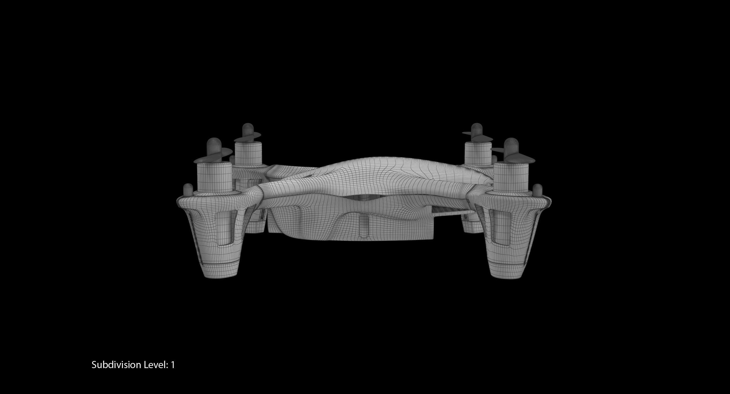 Hubsan X4 H107C White Low-poly 3D model_25