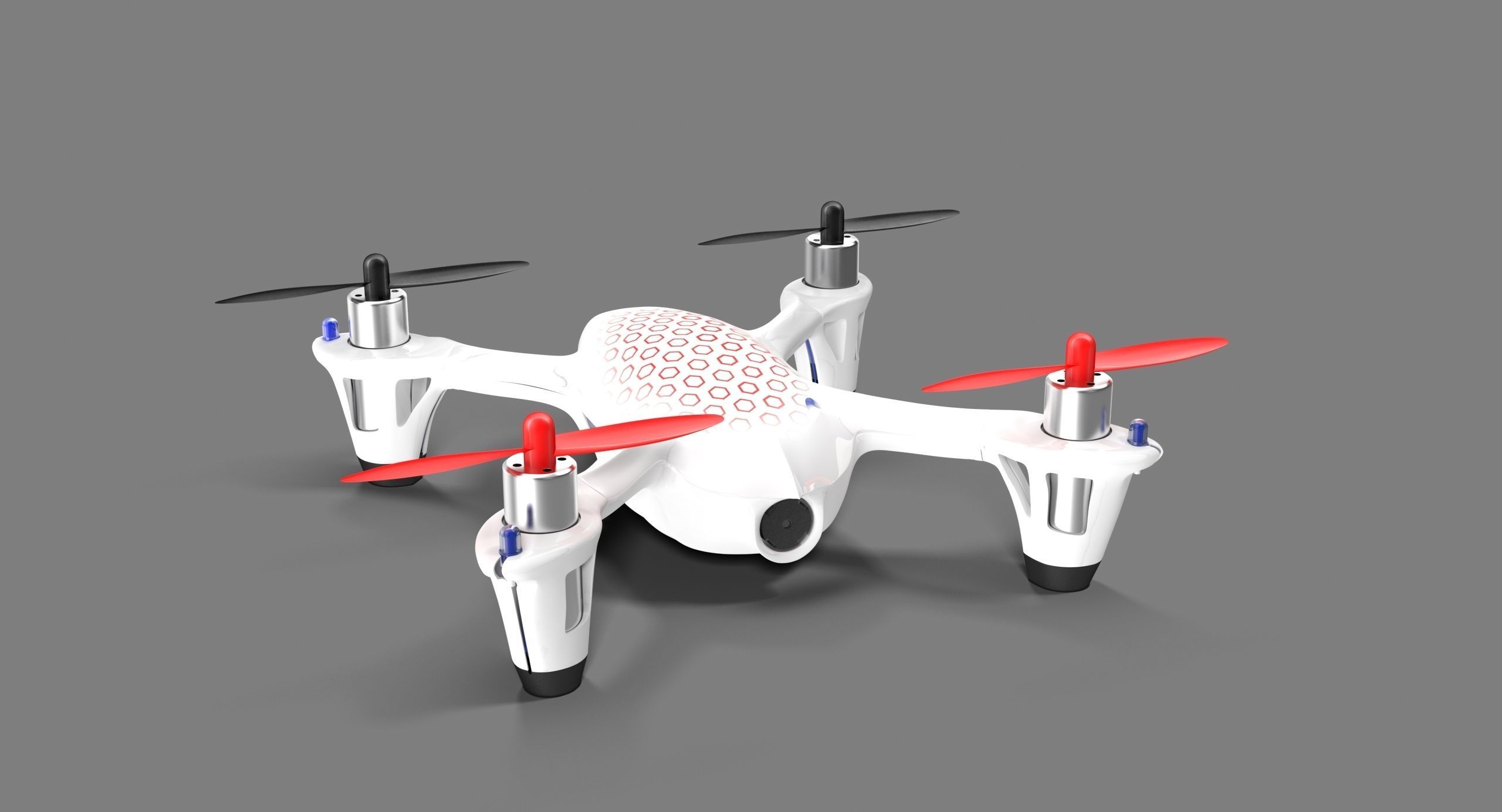 Hubsan X4 H107C White Low-poly 3D model_2
