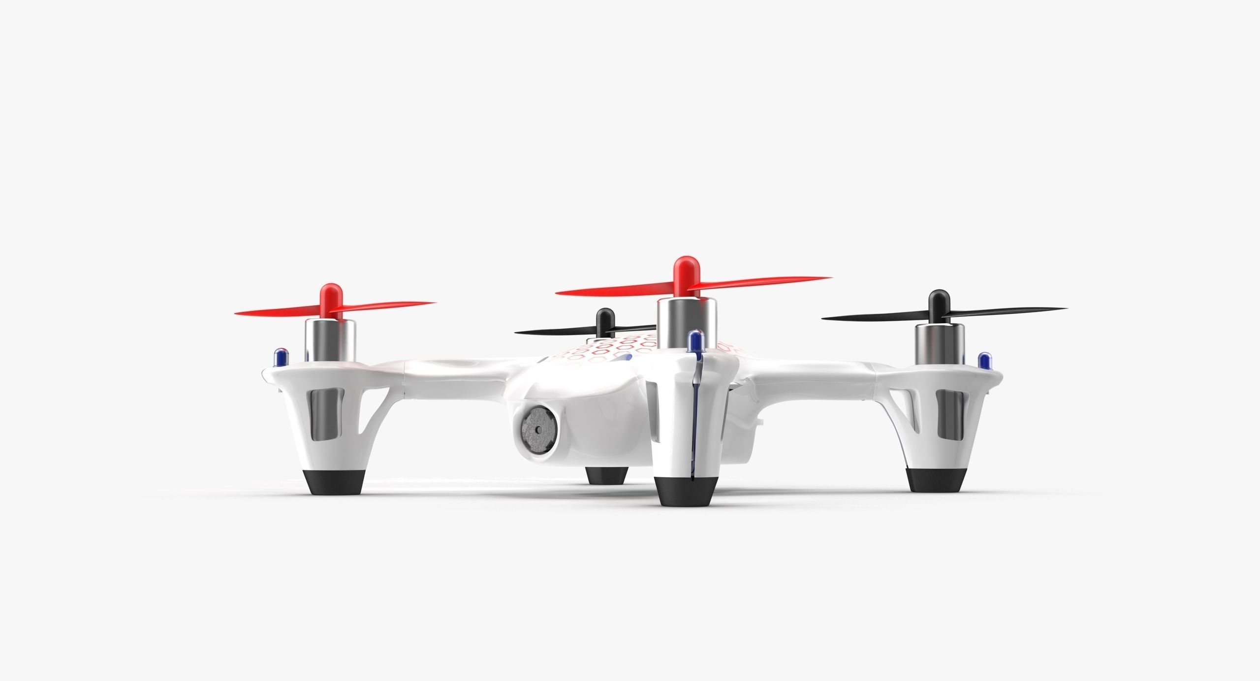Hubsan X4 H107C White Low-poly 3D model_3