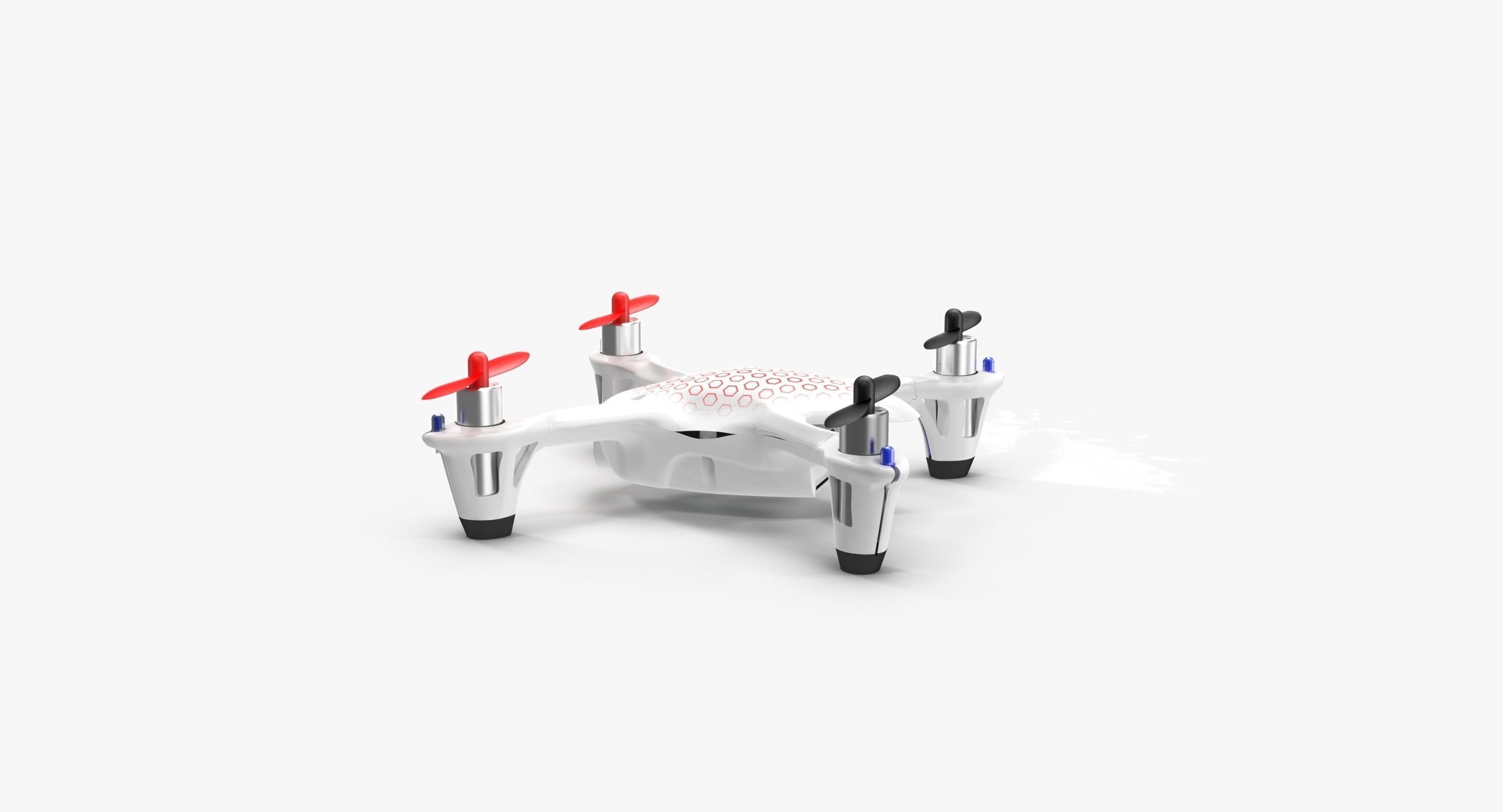 Hubsan X4 H107C White Low-poly 3D model_17