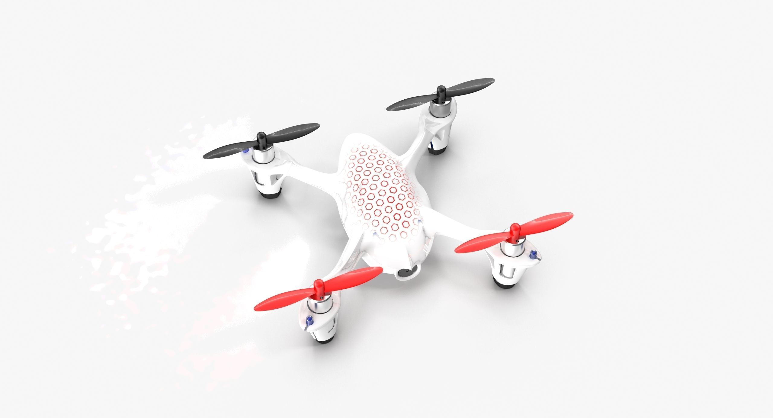 Hubsan X4 H107C White Low-poly 3D model_7