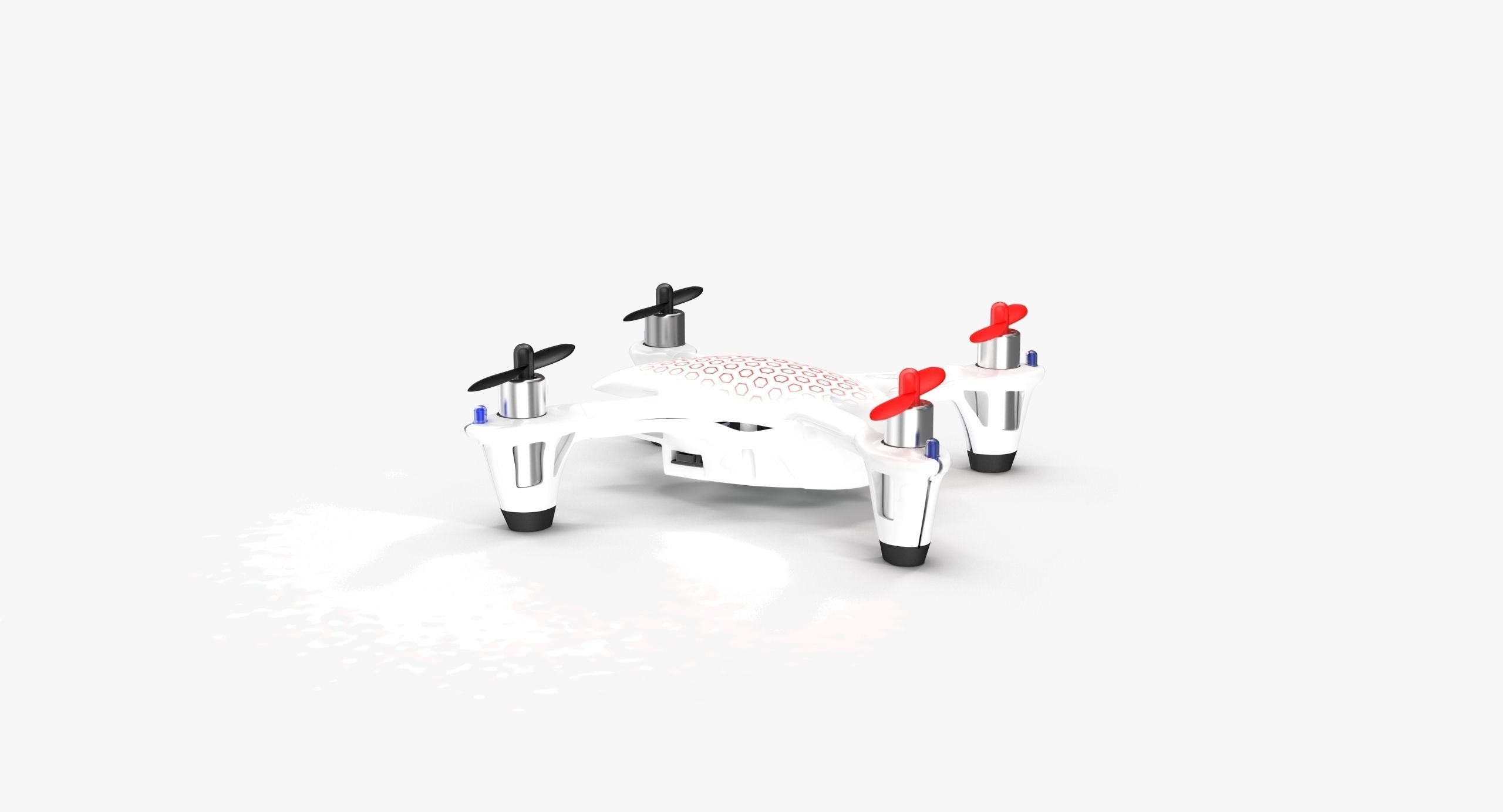 Hubsan X4 H107C White Low-poly 3D model_12