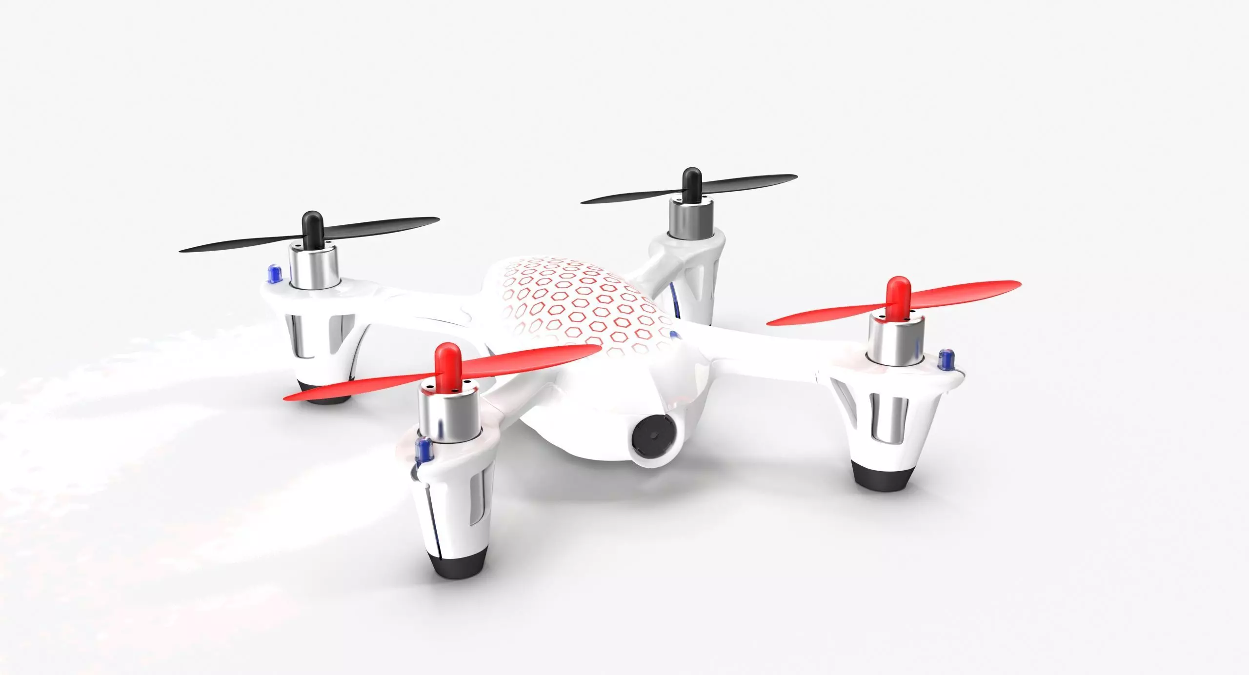 Hubsan X4 H107C White Low-poly 3D model_0