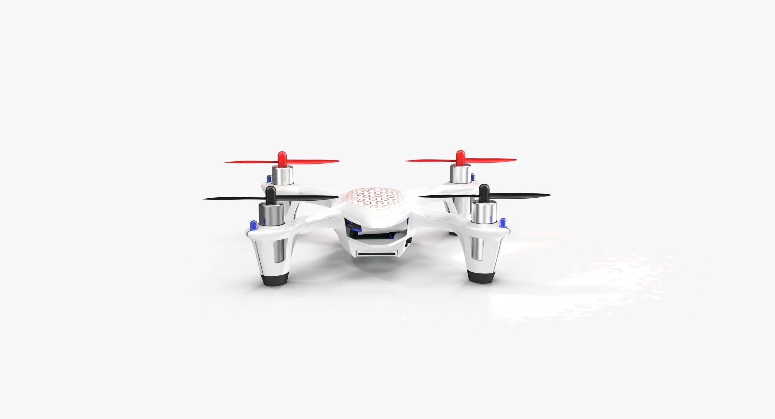 Hubsan X4 H107C White Low-poly 3D model_15