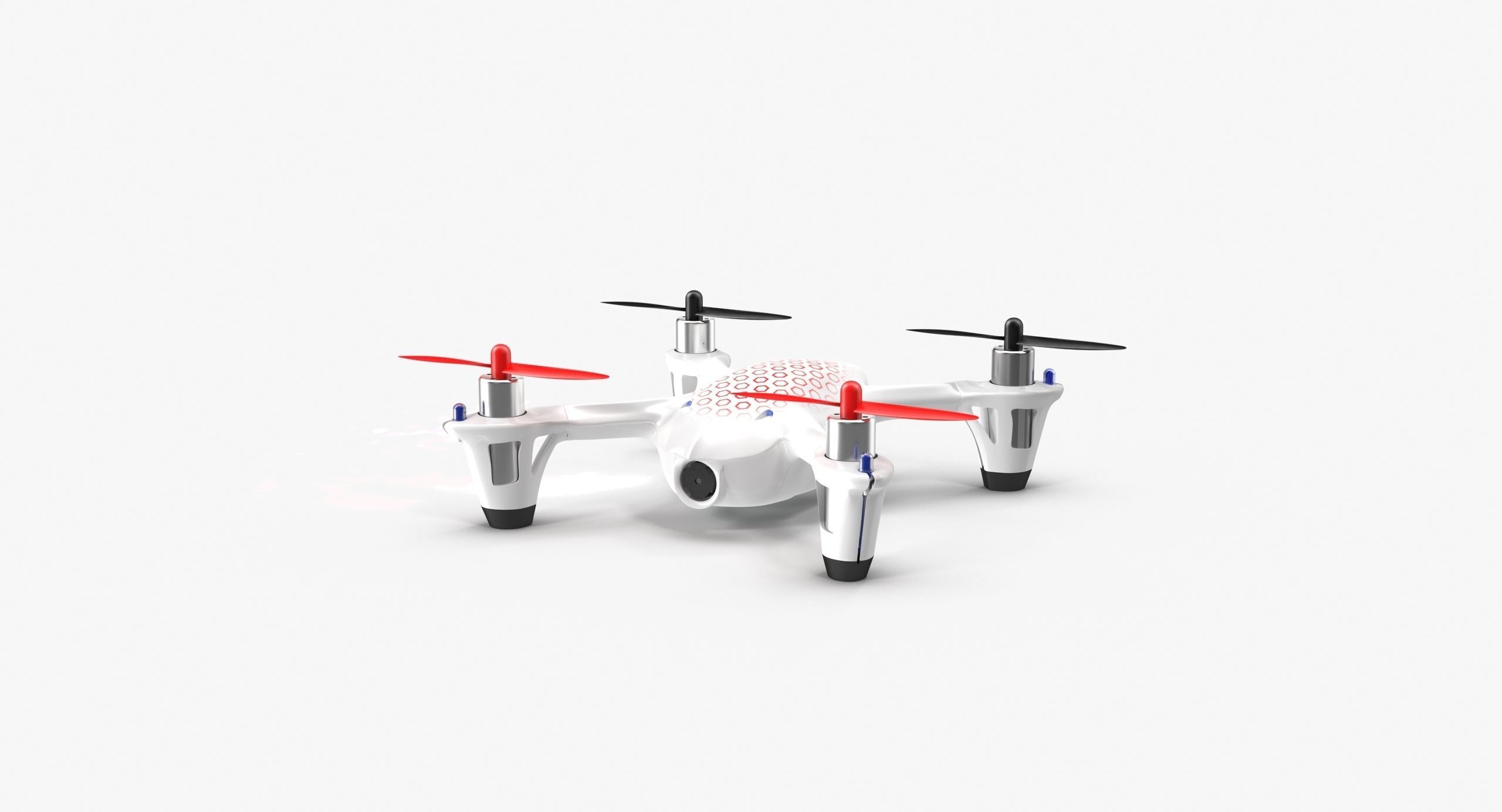 Hubsan X4 H107C White Low-poly 3D model_9