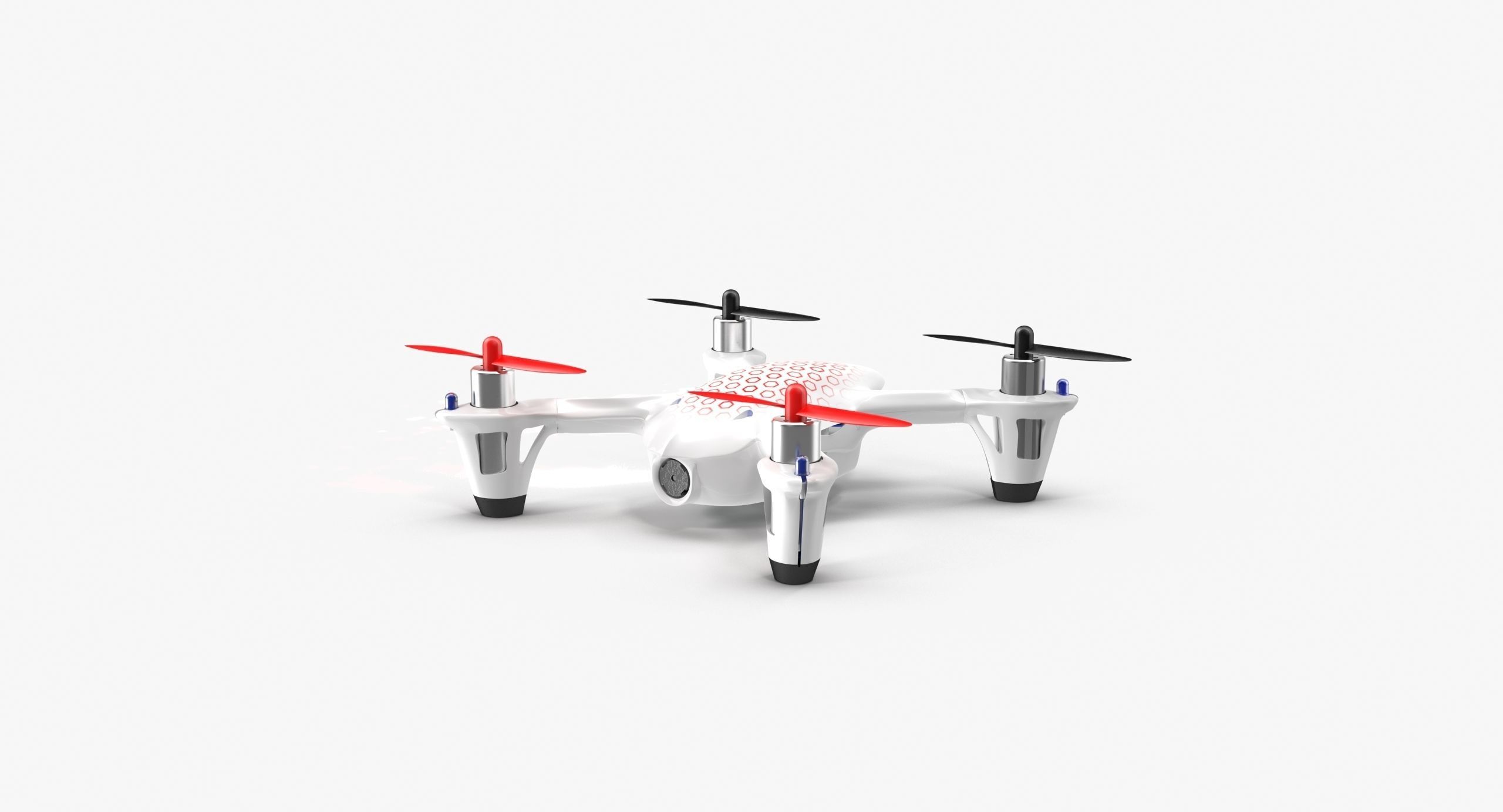 Hubsan X4 H107C White Low-poly 3D model_19