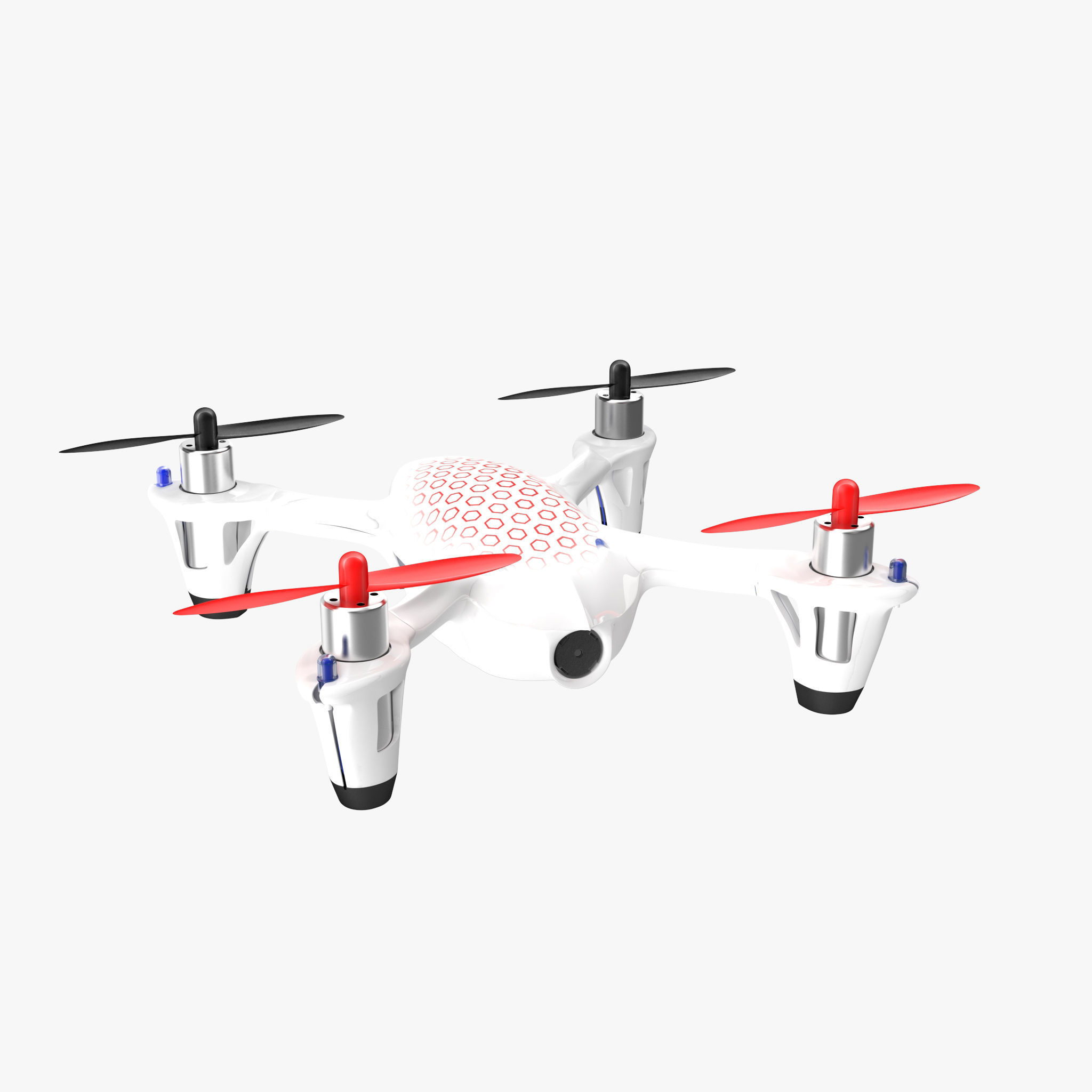Hubsan X4 H107C White Low-poly 3D model_34