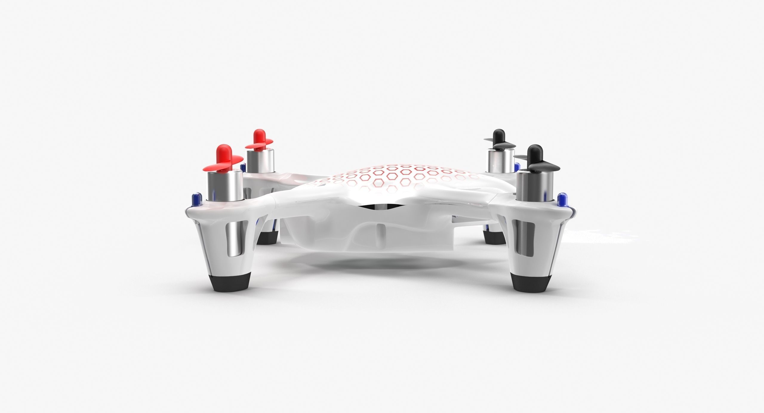 Hubsan X4 H107C White Low-poly 3D model_4