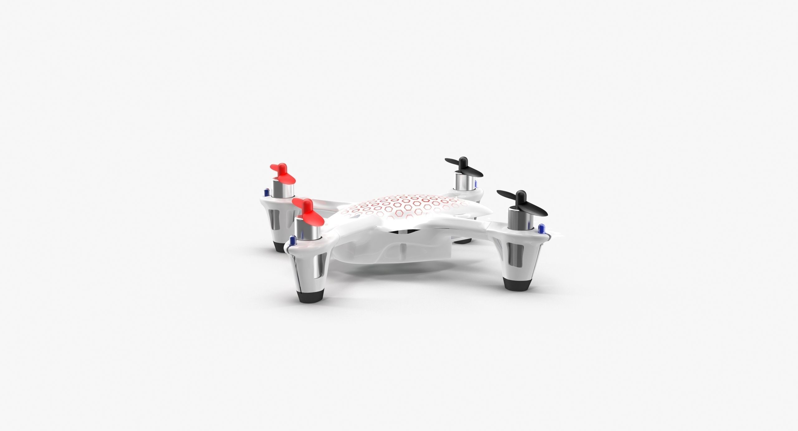 Hubsan X4 H107C White Low-poly 3D model_18