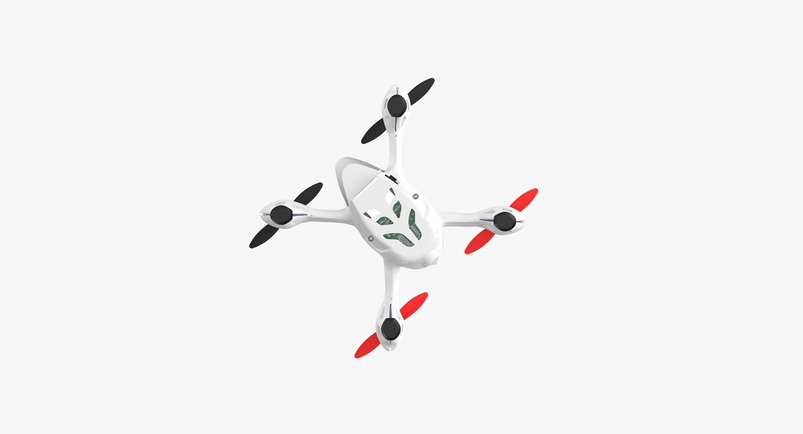 Hubsan X4 H107C White Low-poly 3D model_8