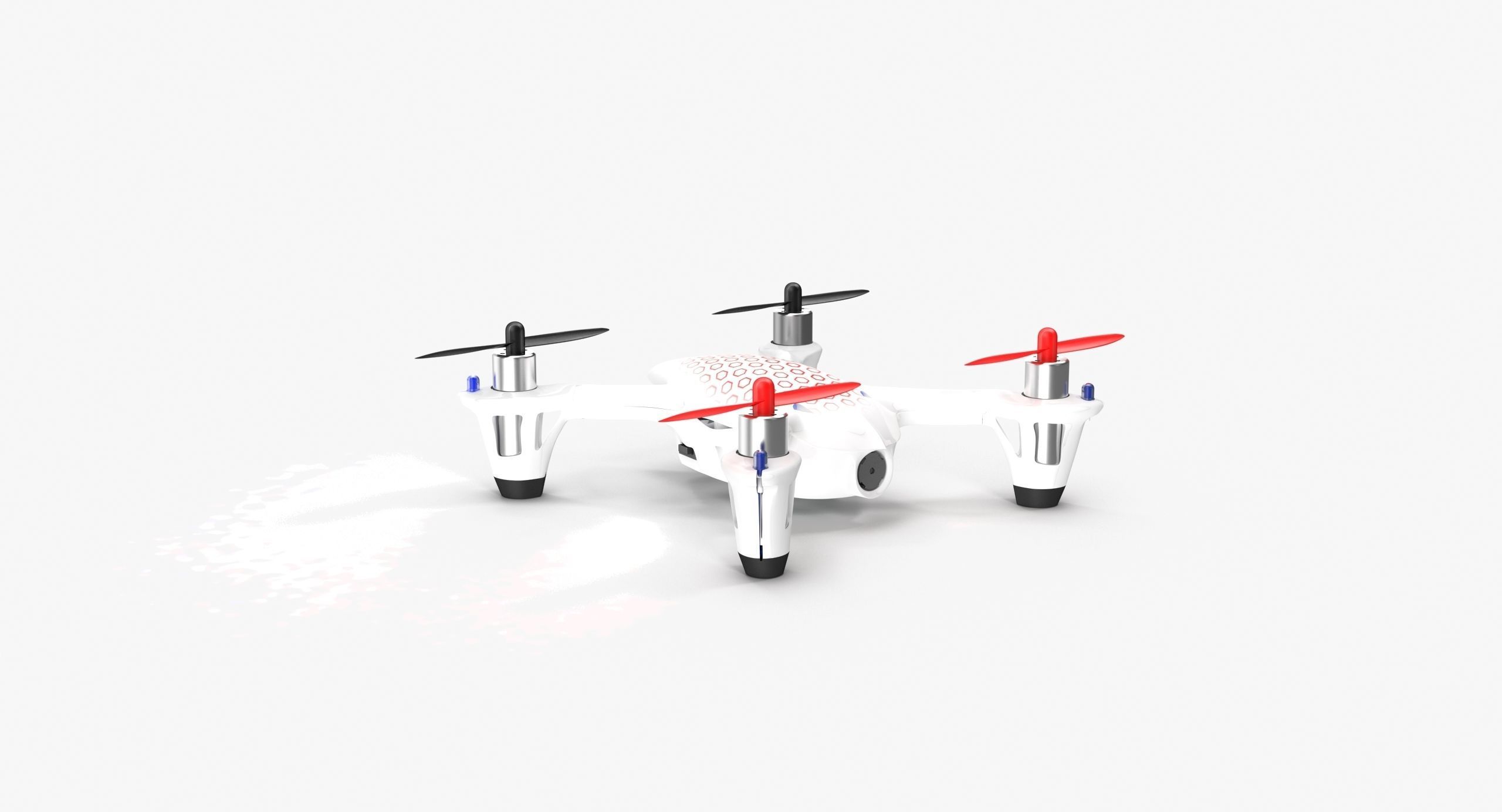 Hubsan X4 H107C White Low-poly 3D model_11