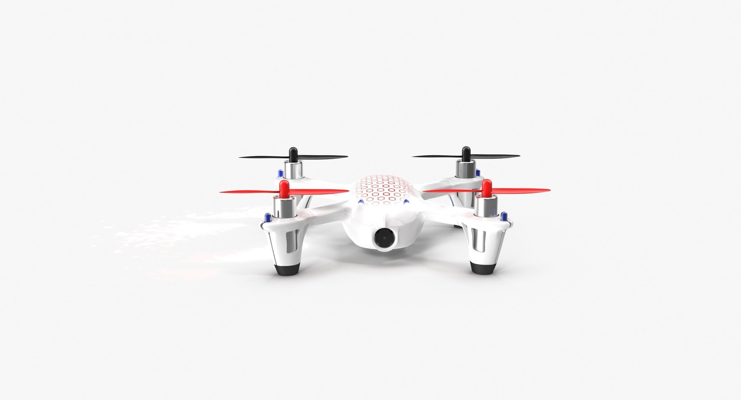 Hubsan X4 H107C White Low-poly 3D model_10