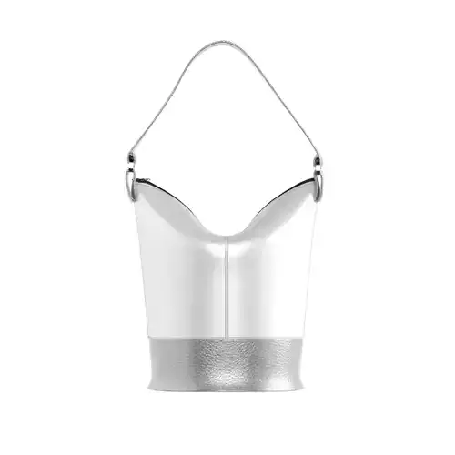 Silver Leather Bucket Bag