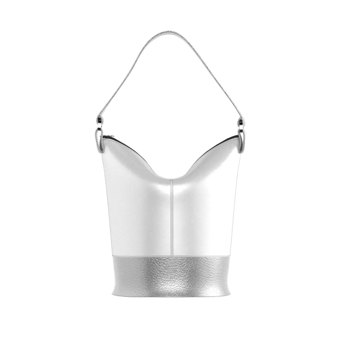 Silver Leather Bucket Bag 3D model