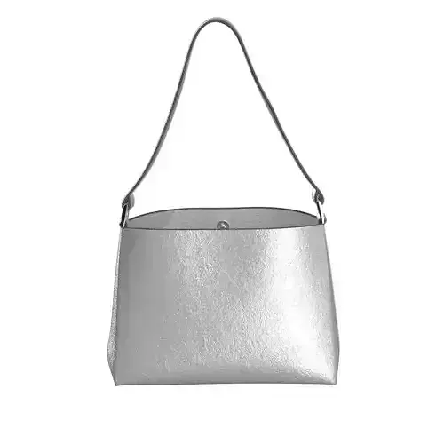 Silver Leather Shoulder Bag