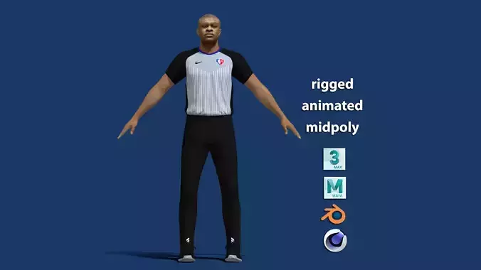 T-Pose Rigged Tony Brothers NBA referee