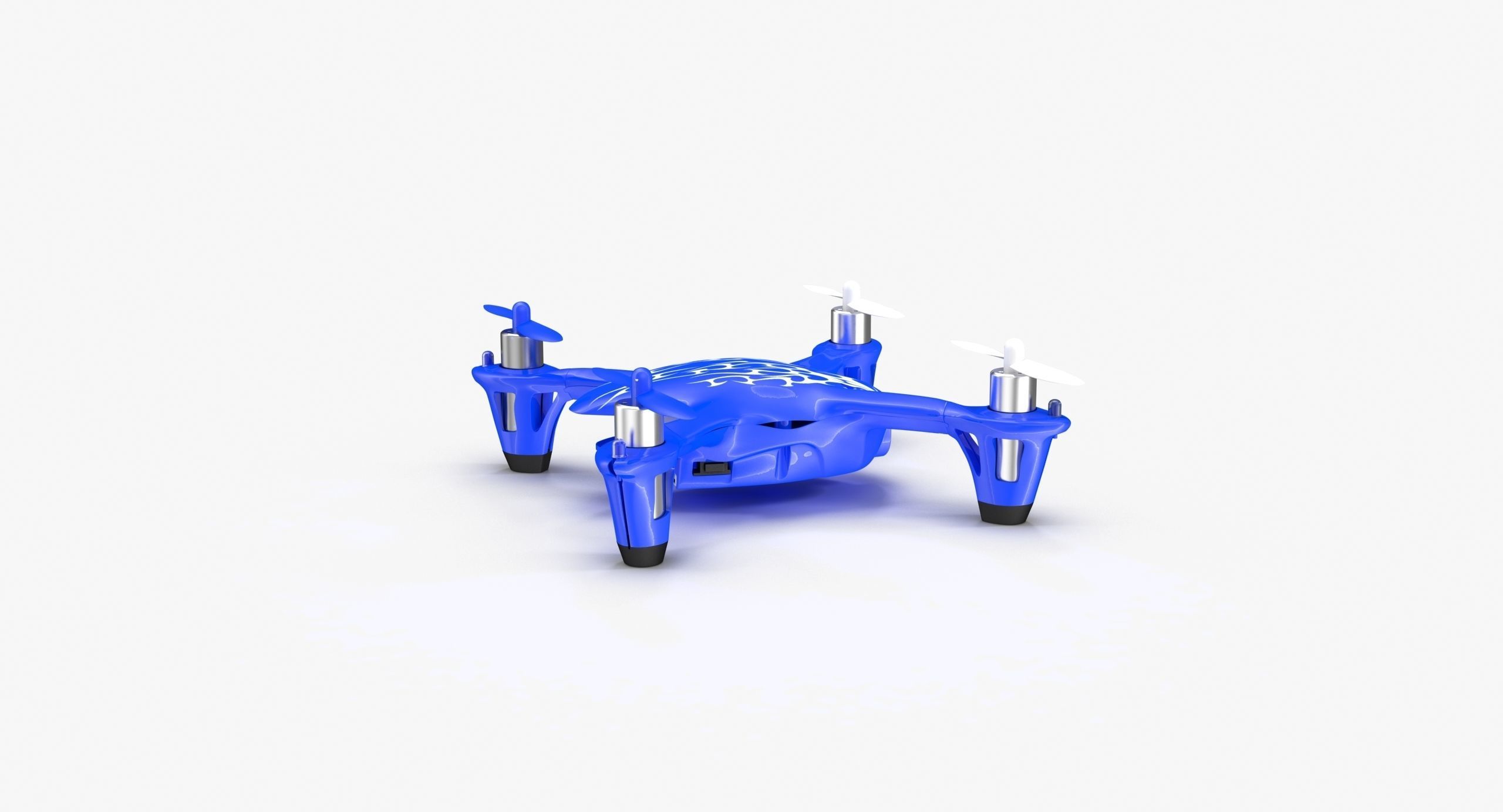 Hubsan X4 H107C Blue Low-poly 3D model_13
