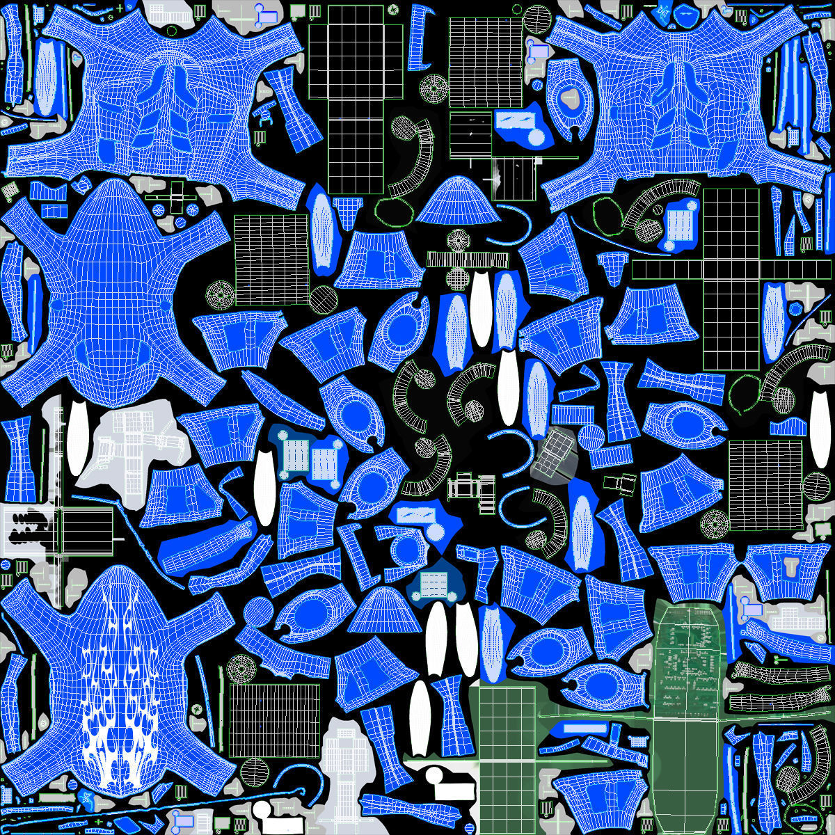 Hubsan X4 H107C Blue Low-poly 3D model_36