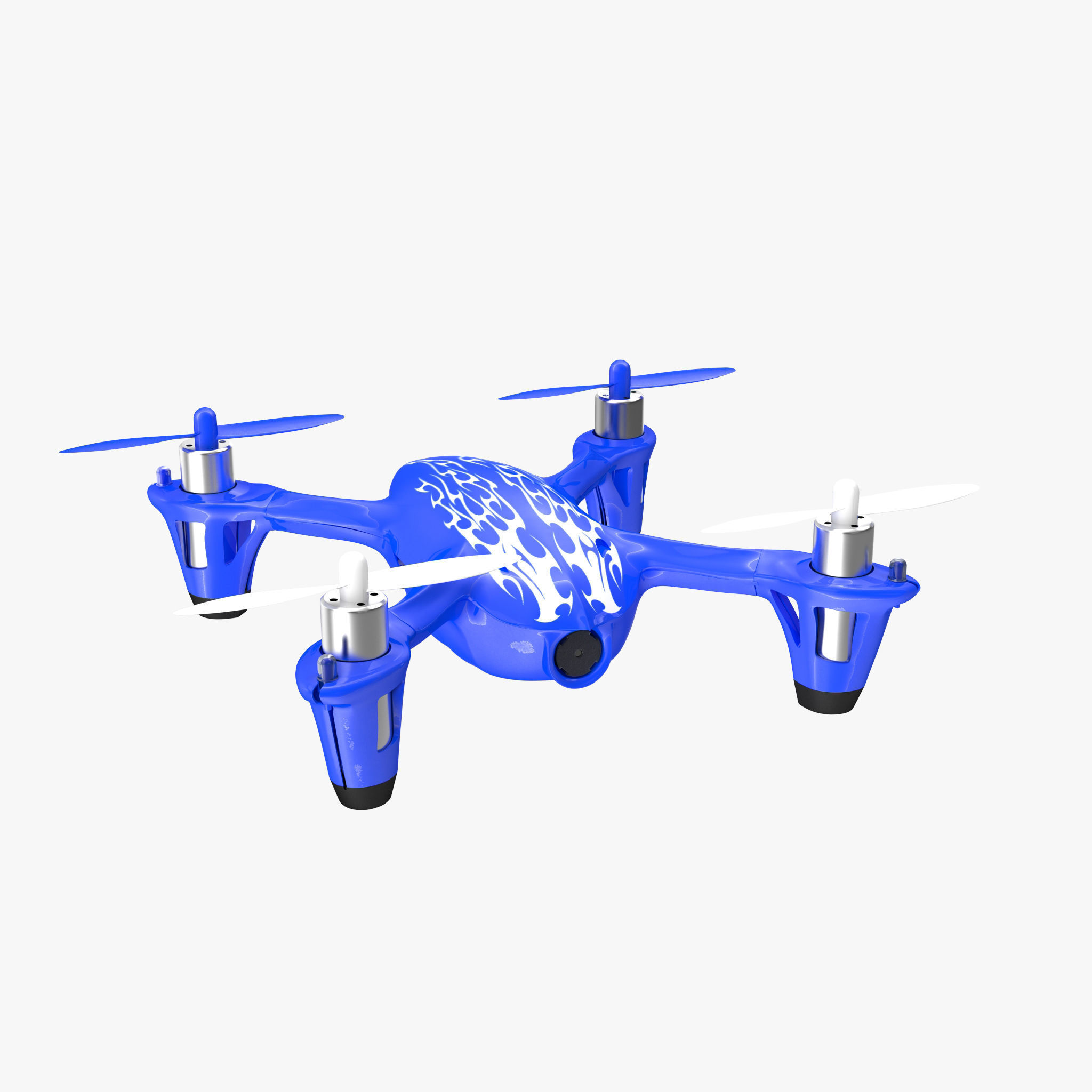 Hubsan X4 H107C Blue Low-poly 3D model_34