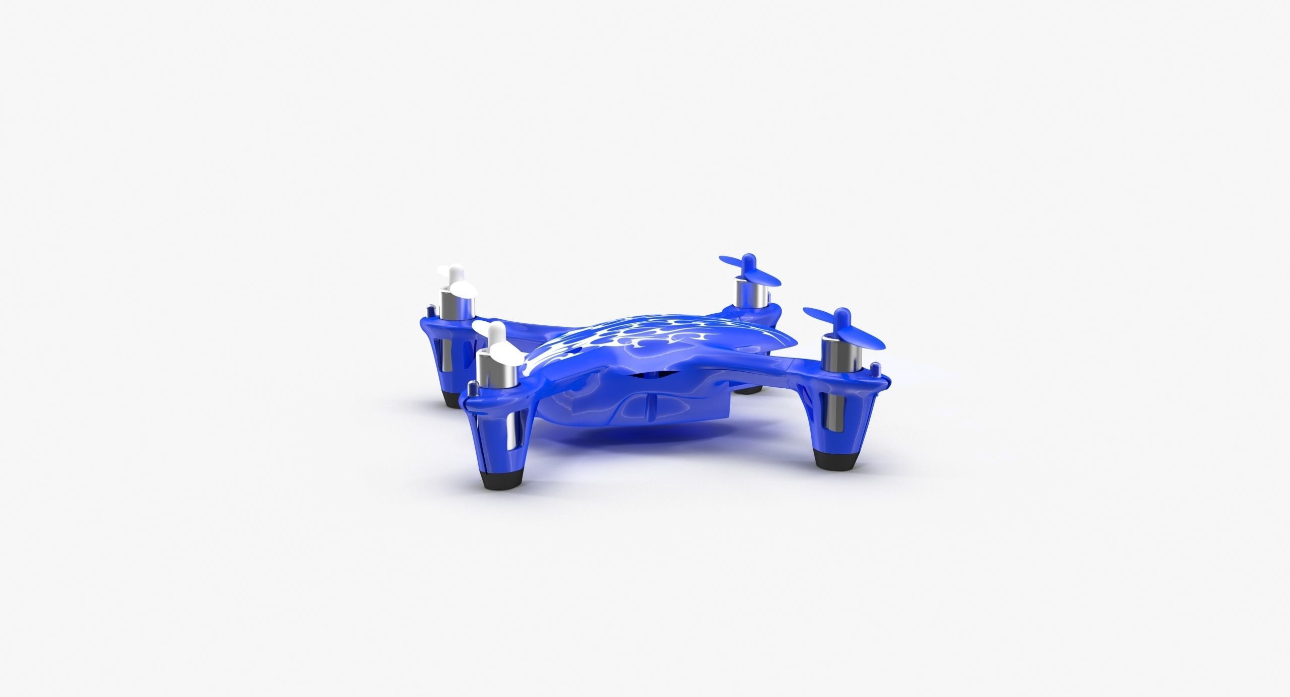 Hubsan X4 H107C Blue Low-poly 3D model_18