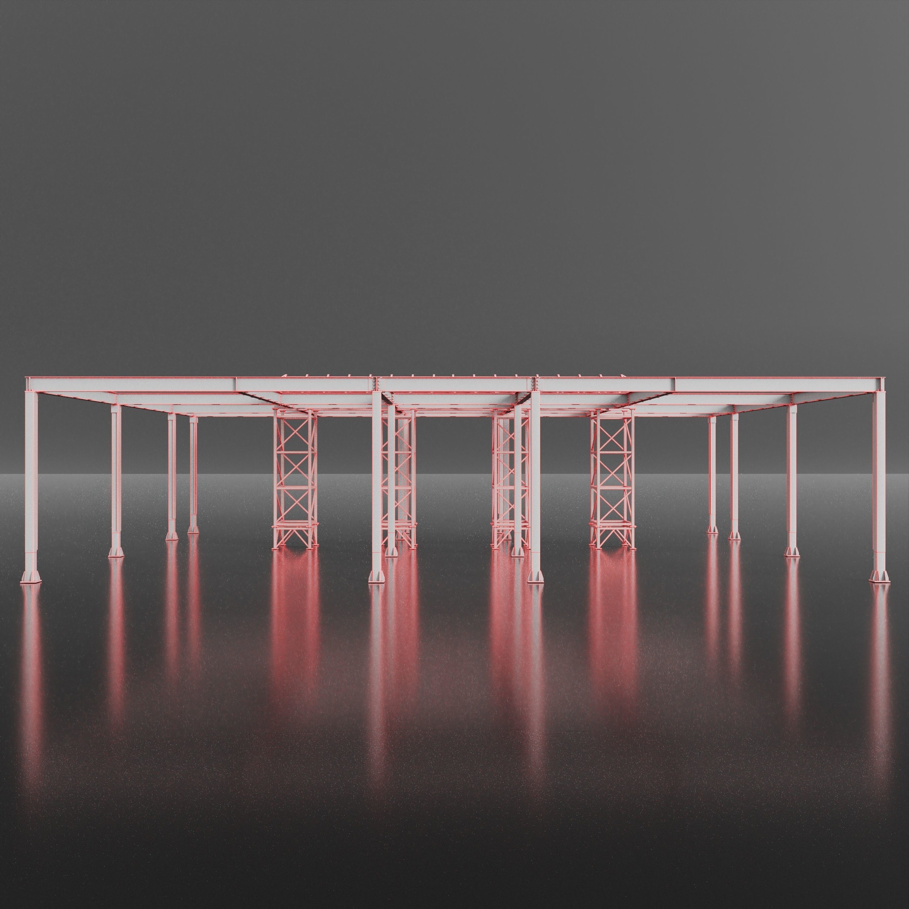 Pergola metal 3D model_9