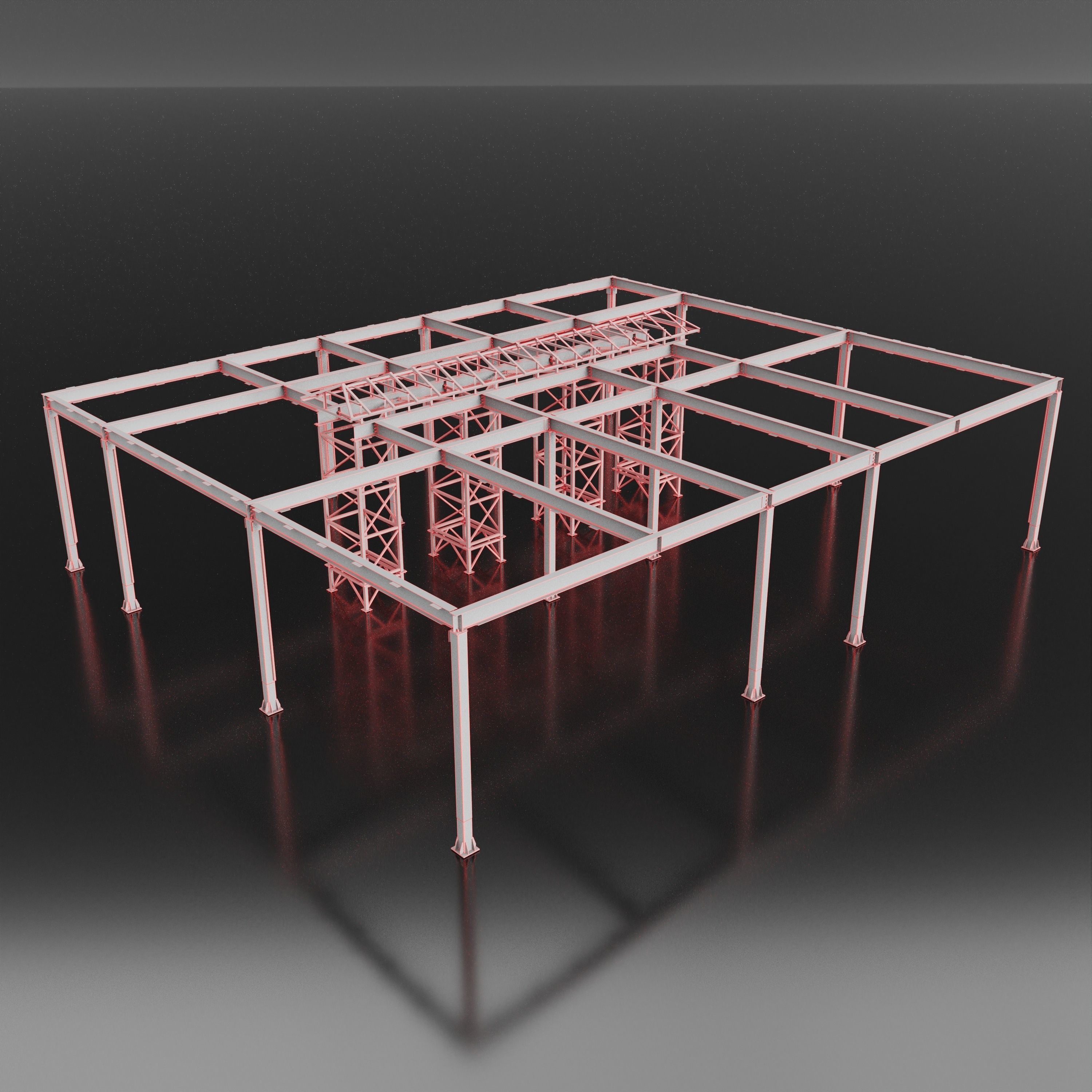 Pergola metal 3D model_3