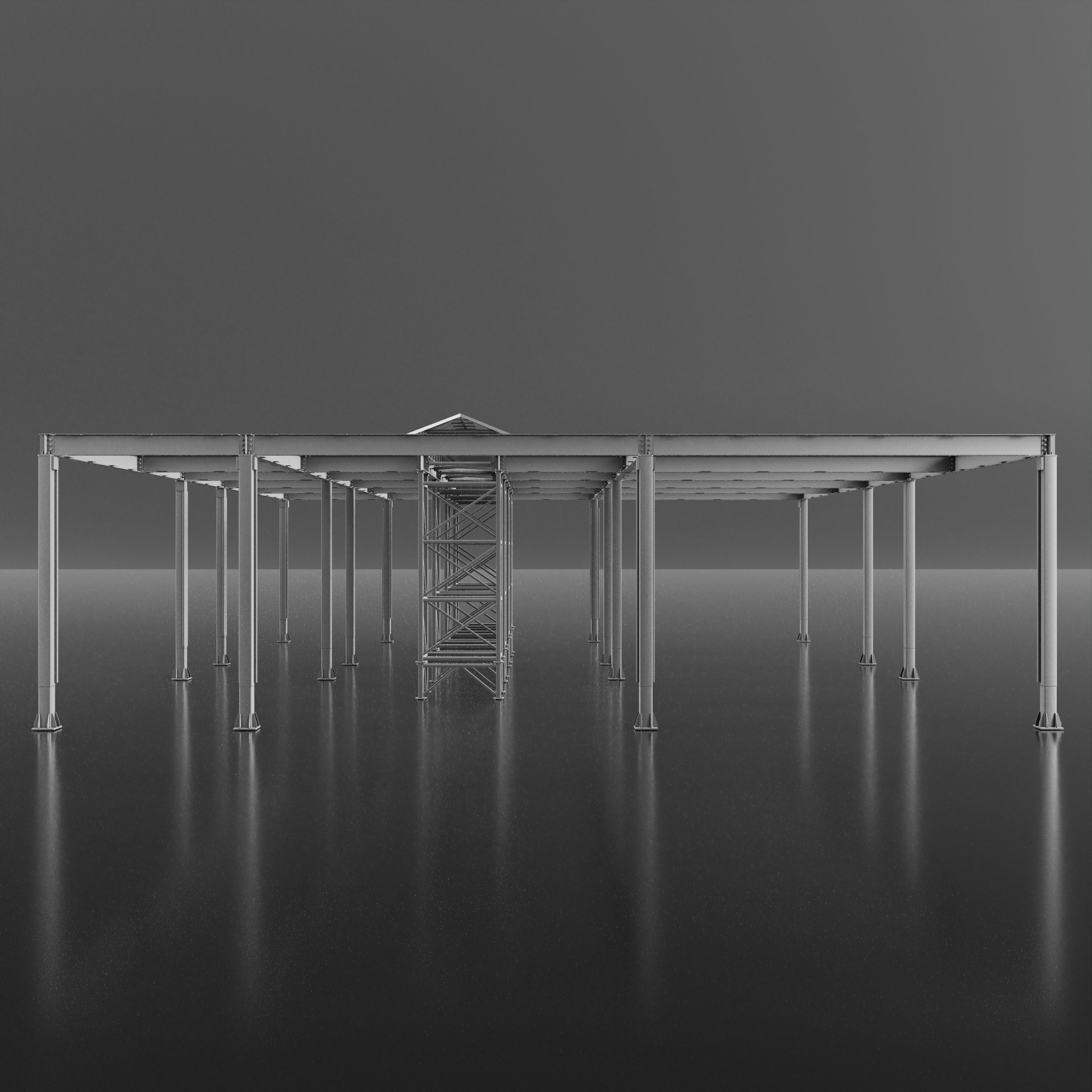 Pergola metal 3D model_7