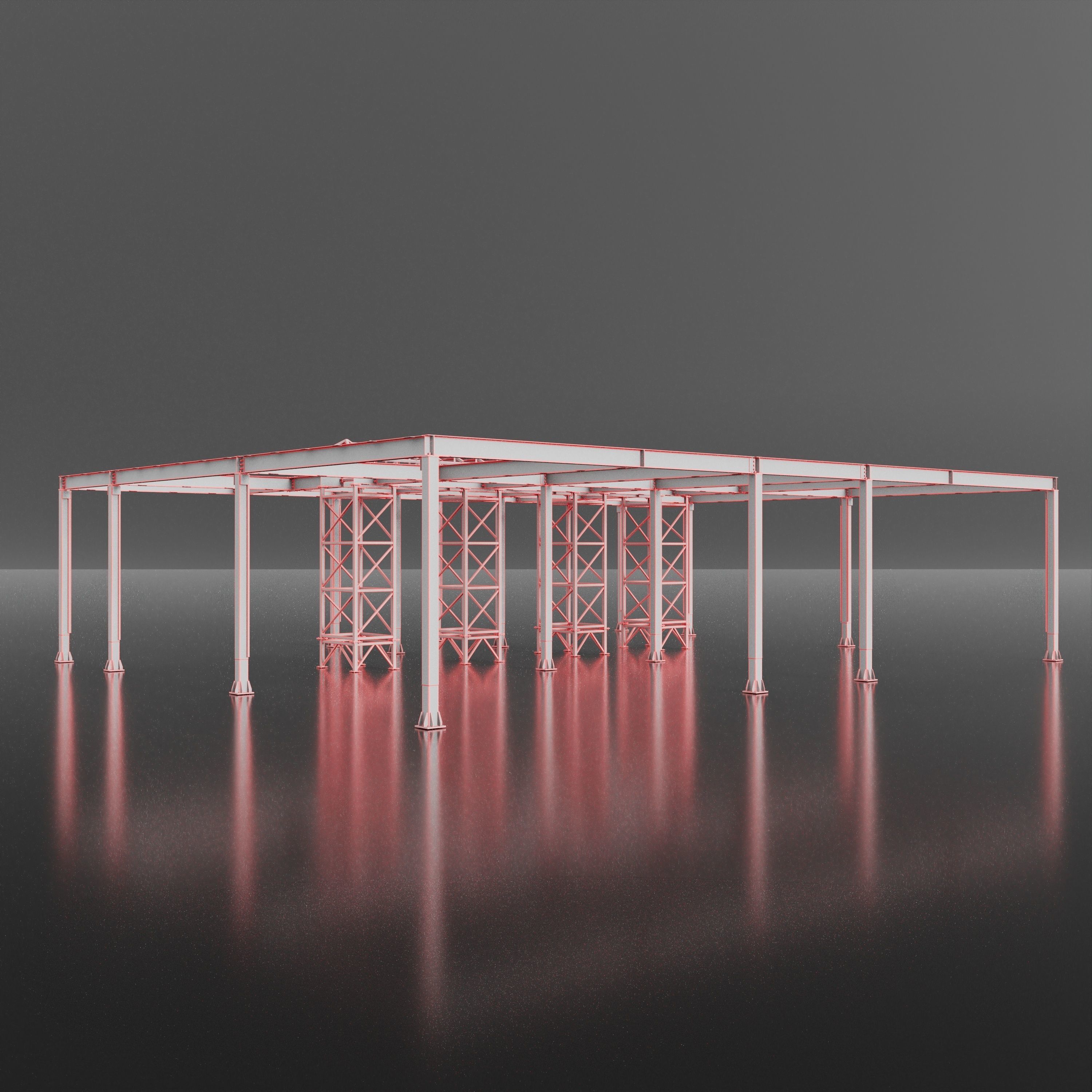 Pergola metal 3D model_2