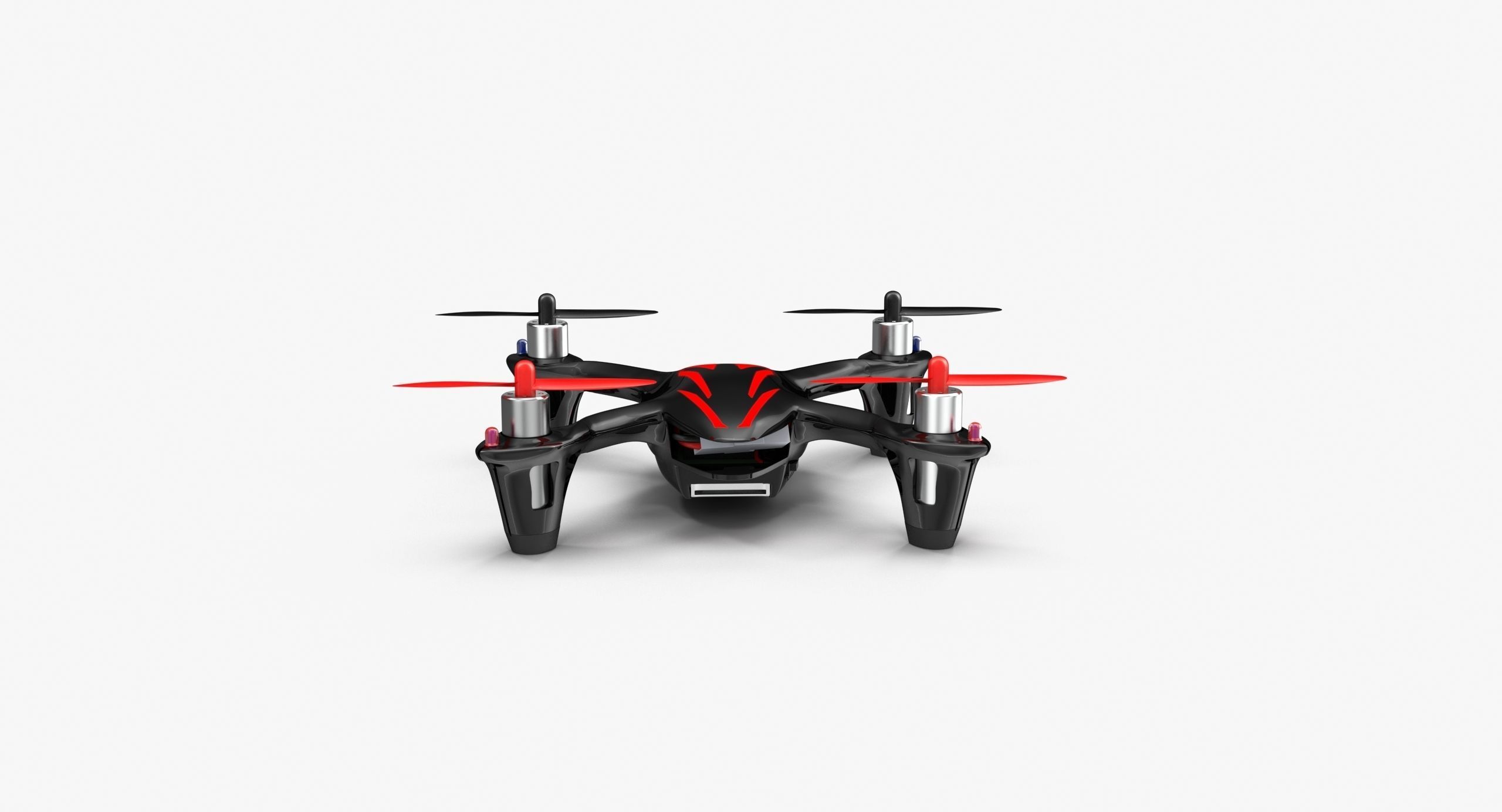 Hubsan X4 H107C BlackRed Low-poly 3D model_15