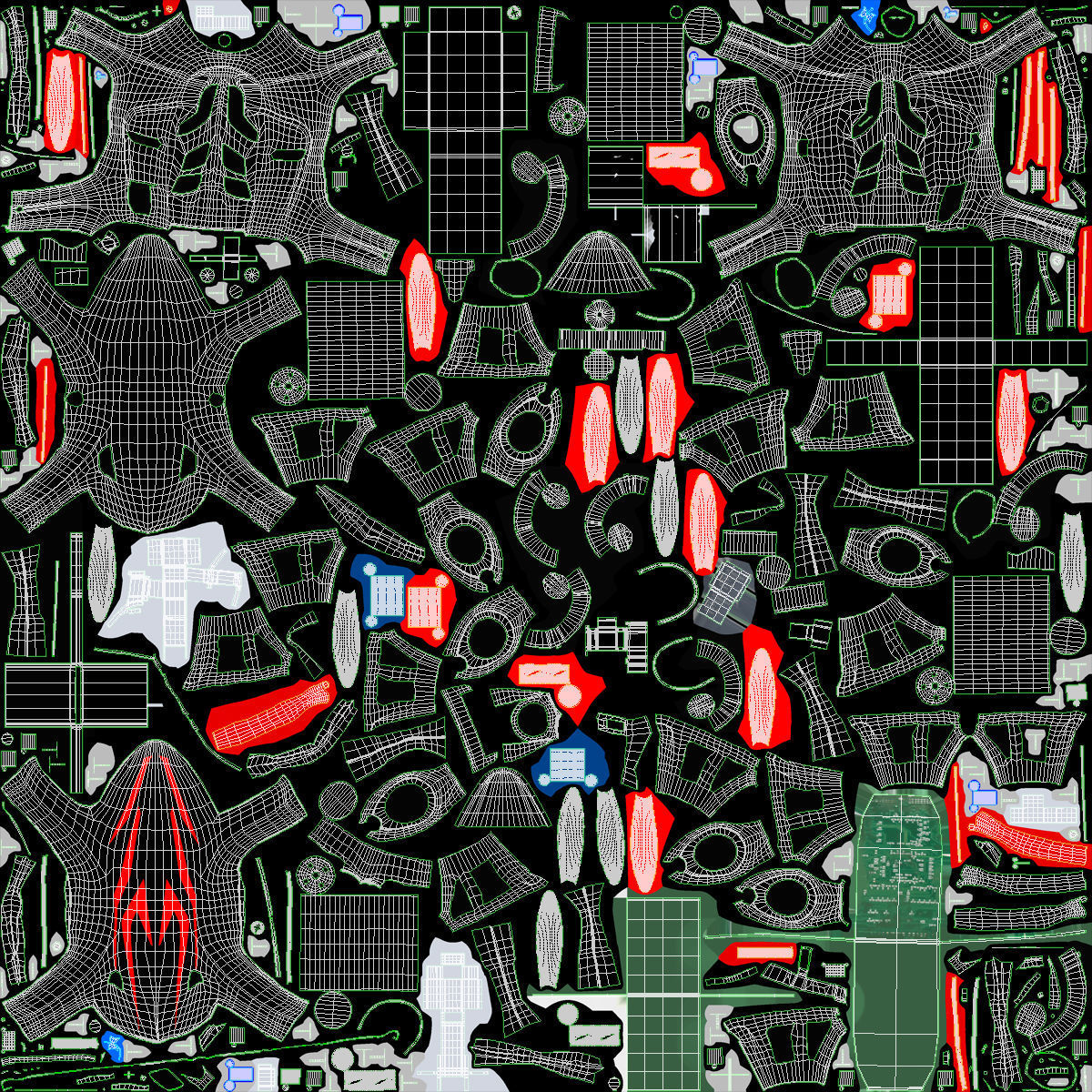 Hubsan X4 H107C BlackRed Low-poly 3D model_37