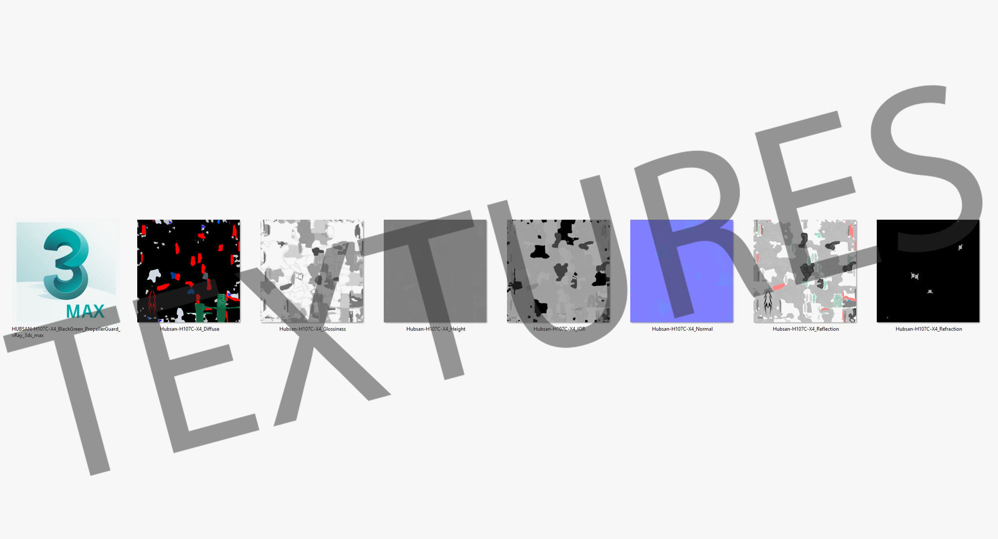 Hubsan X4 H107C BlackRed Low-poly 3D model_36