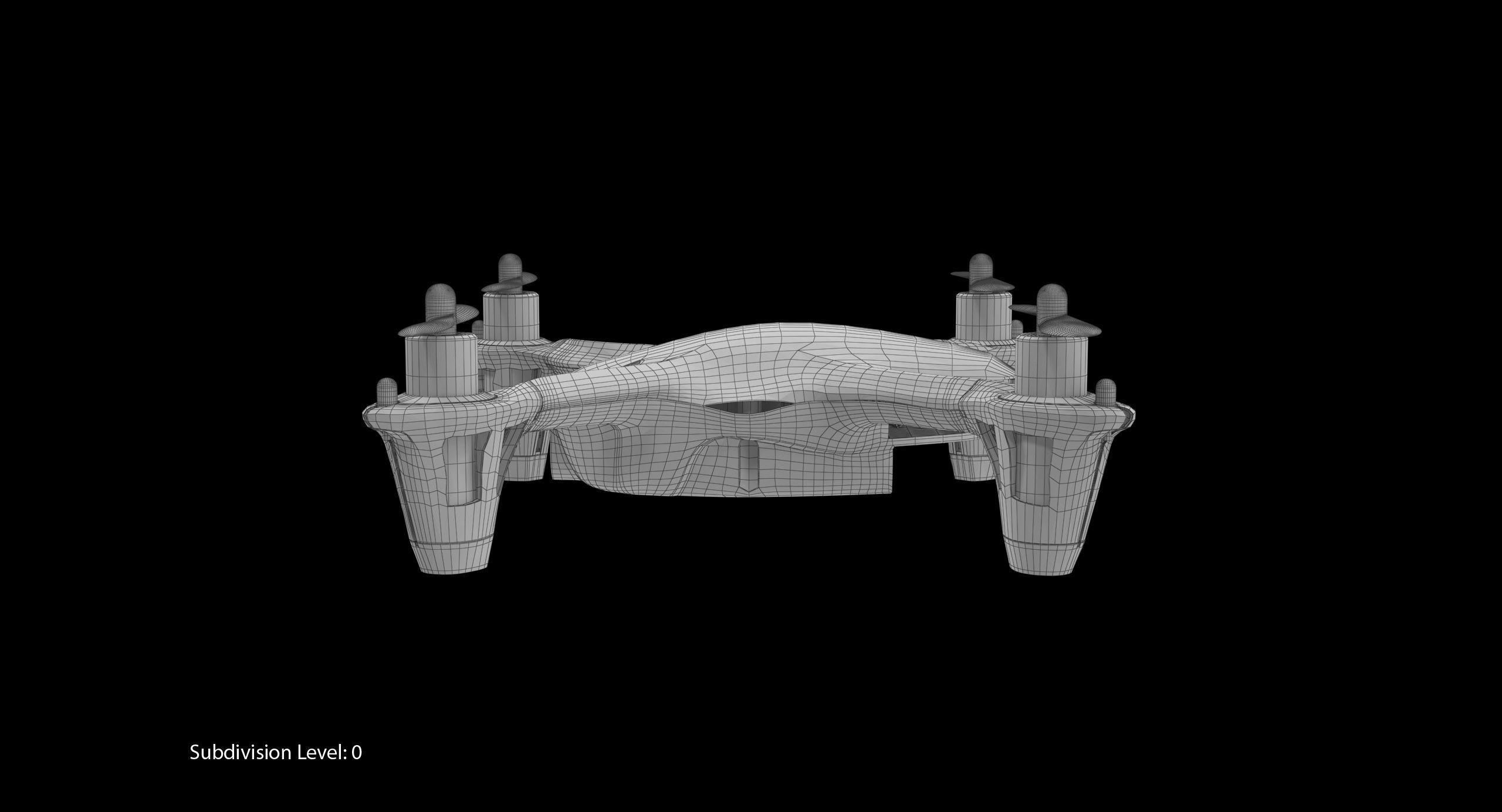 Hubsan X4 H107C BlackGreen Low-poly 3D model_24
