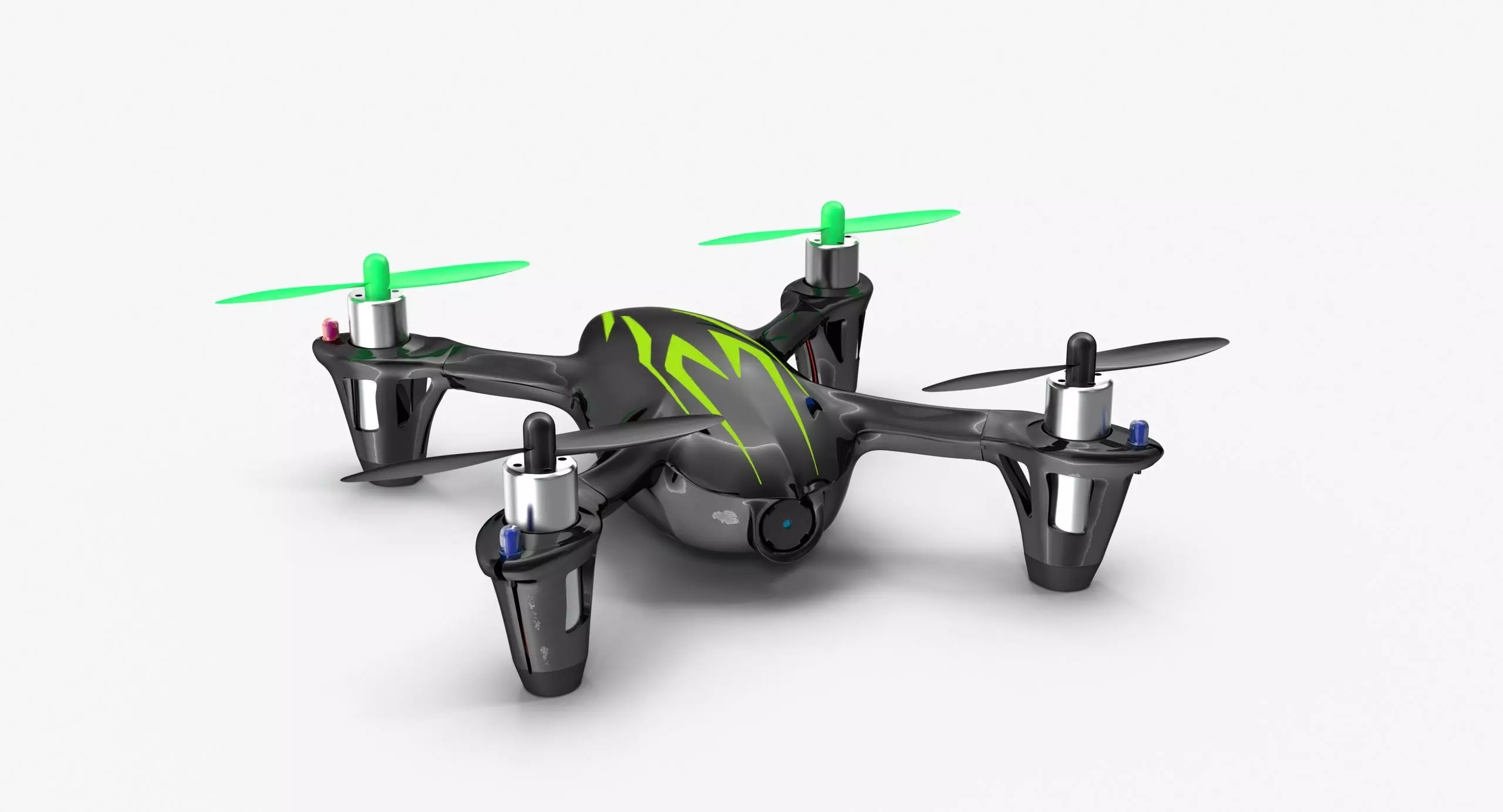 Hubsan X4 H107C BlackGreen Low-poly 3D model_0