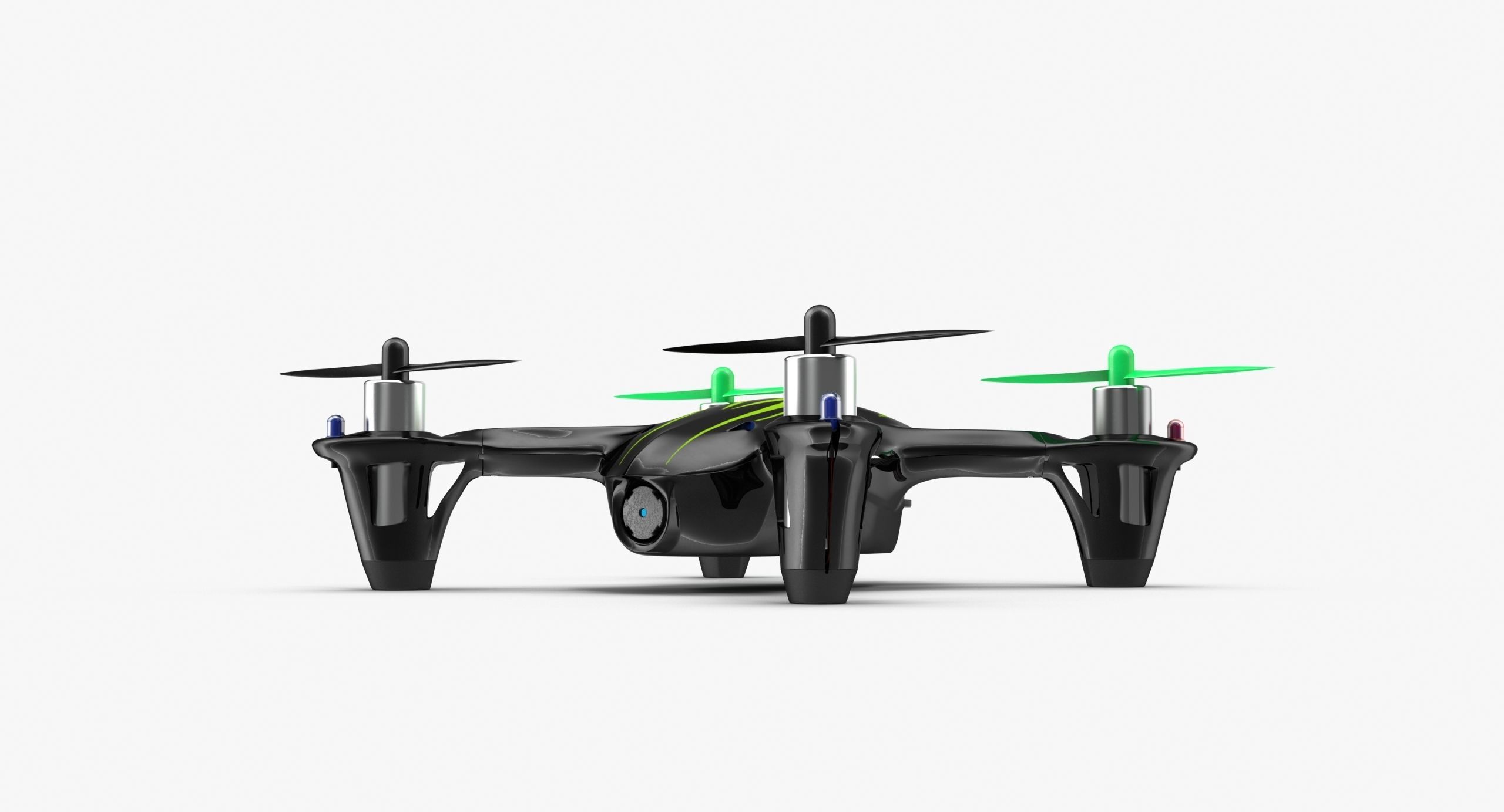 Hubsan X4 H107C BlackGreen Low-poly 3D model_3