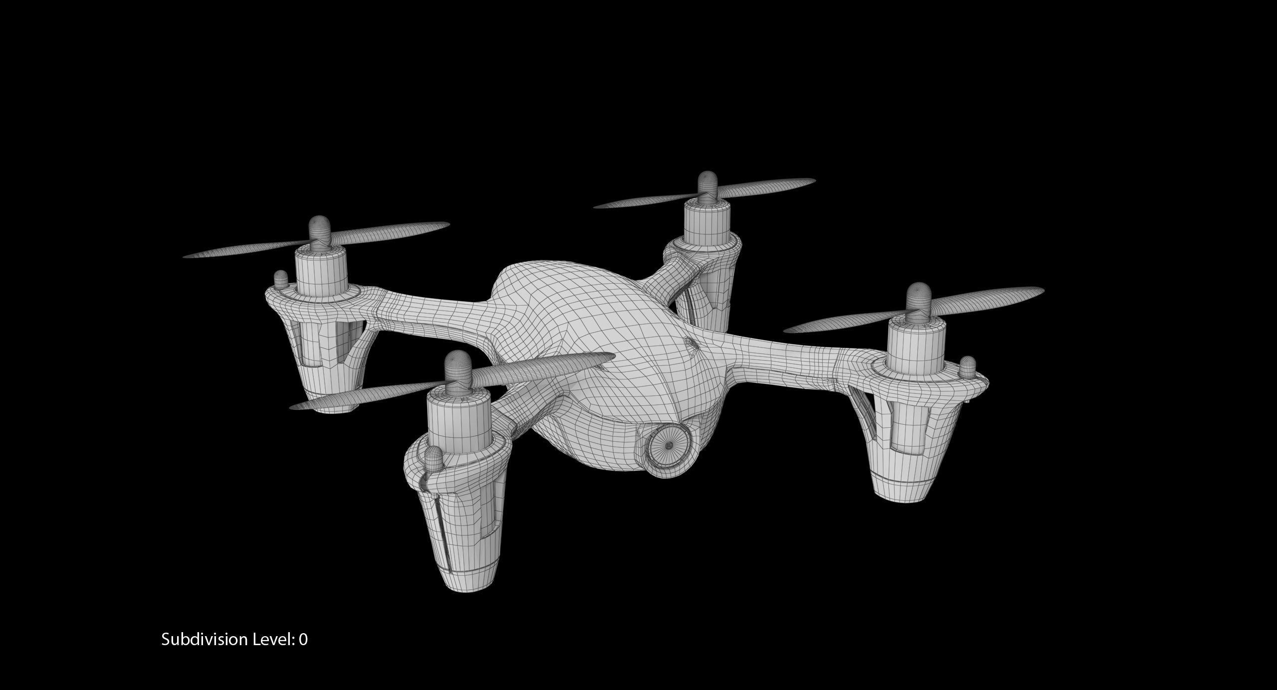 Hubsan X4 H107C BlackGreen Low-poly 3D model_20