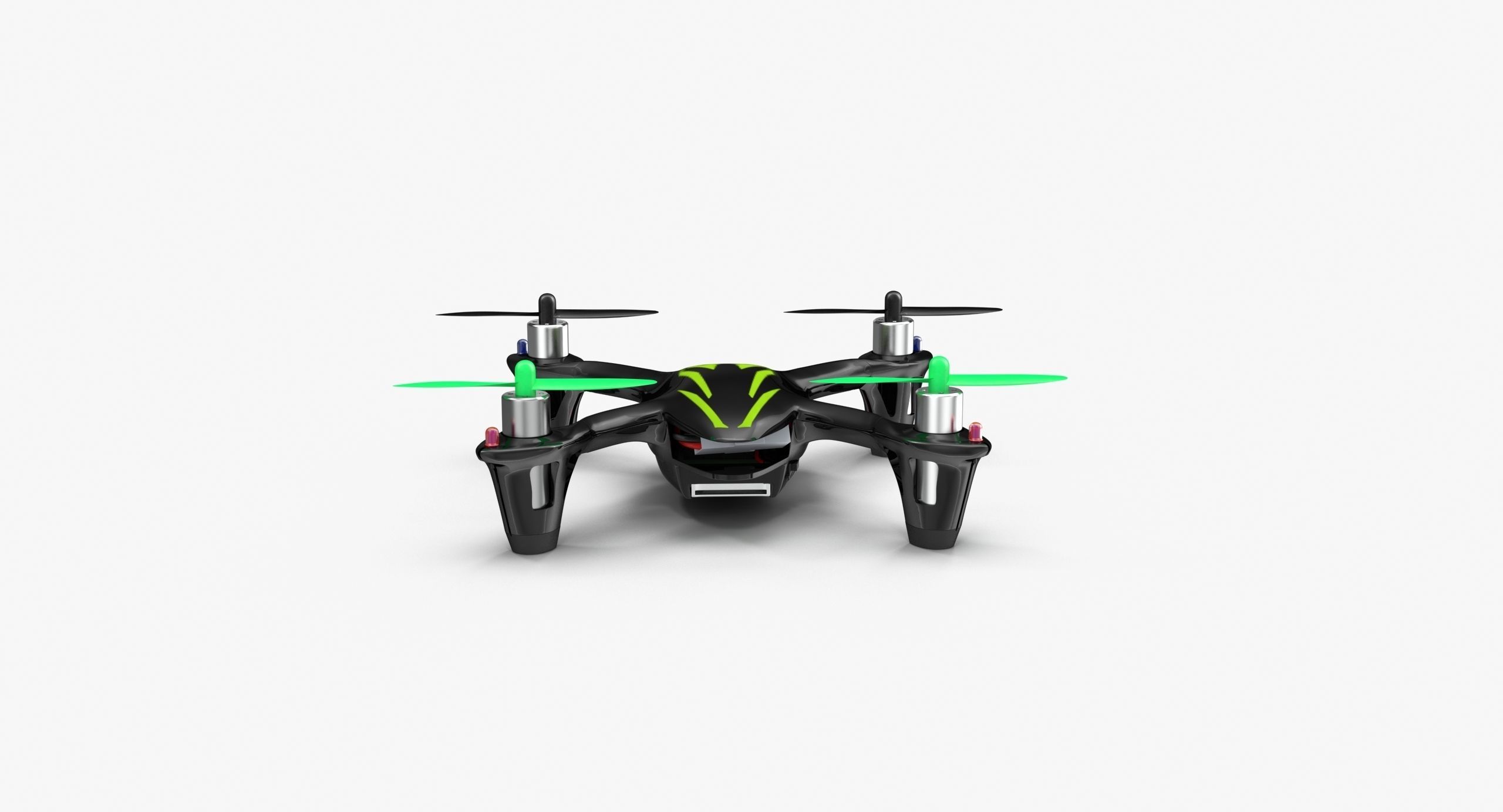 Hubsan X4 H107C BlackGreen Low-poly 3D model_15