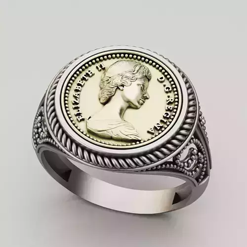 Elizabeth II Canadian Gold Coin printable jewelry ring
