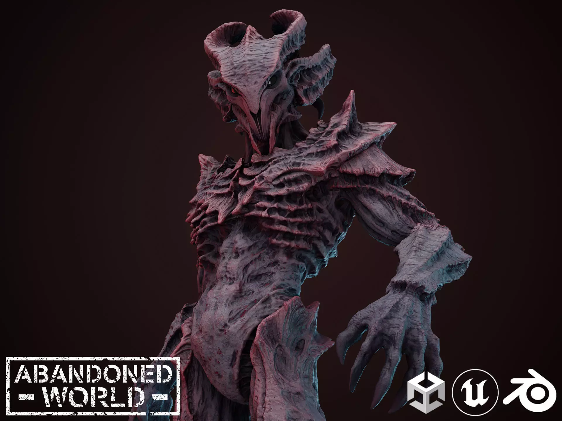 Alien Low-poly 3D model_0