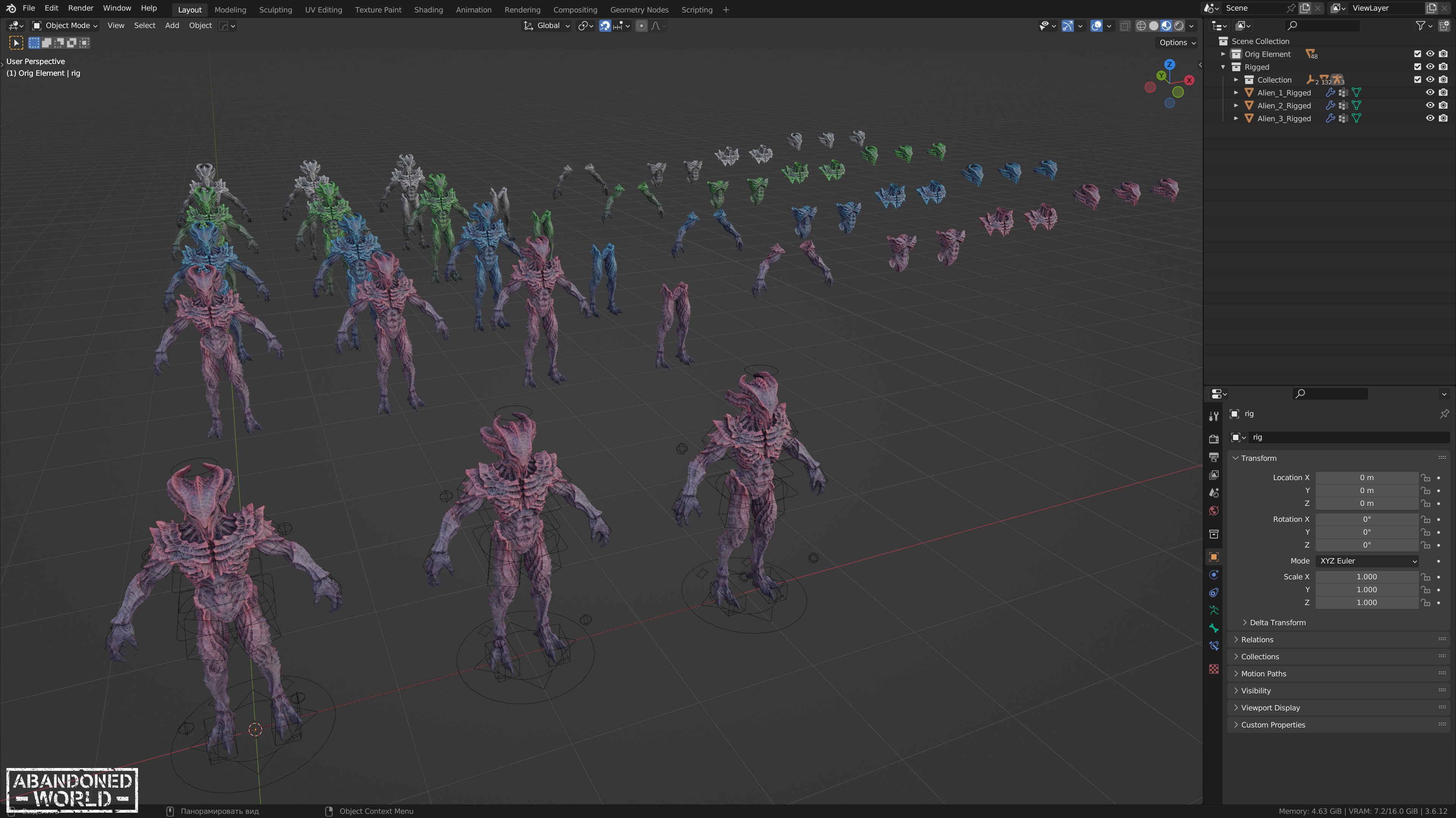 Alien Low-poly 3D model_17