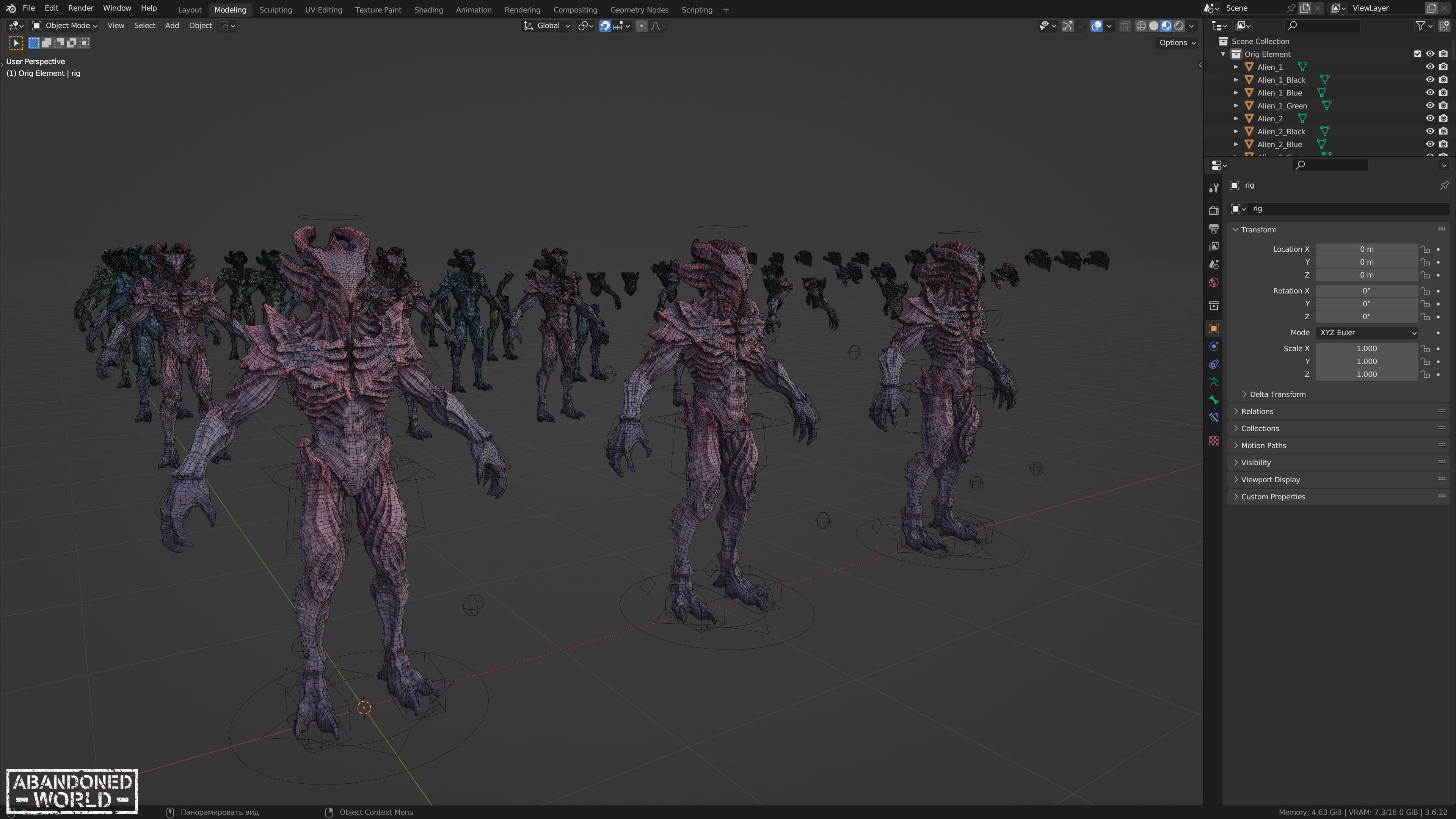 Alien Low-poly 3D model_18