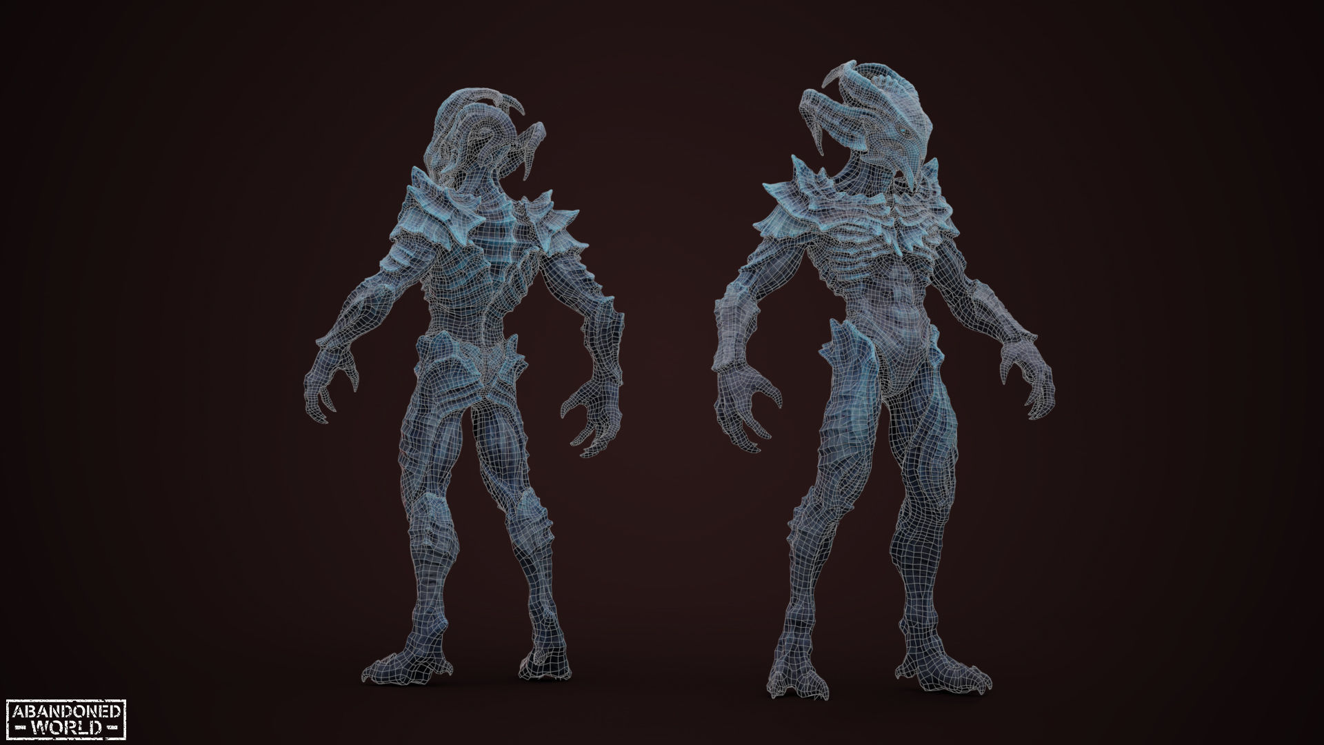 Alien Low-poly 3D model_16