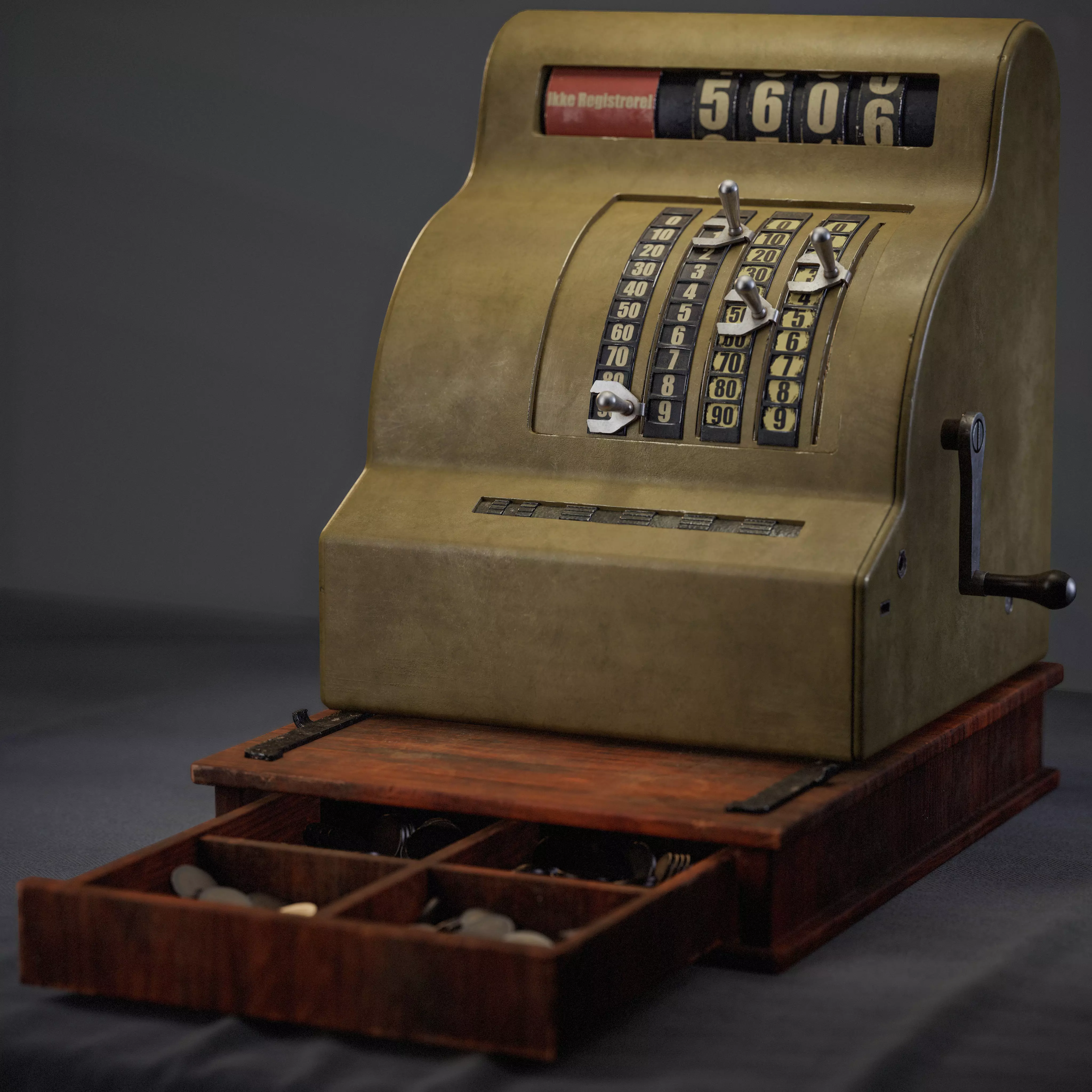 Vintage 1940s NCR National Cash Register Low-poly 3D model