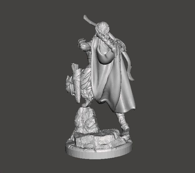 FEMALE RANGER MINIATURE MODEL FOR FANTASY GAMES DND RPG 3D print model_4