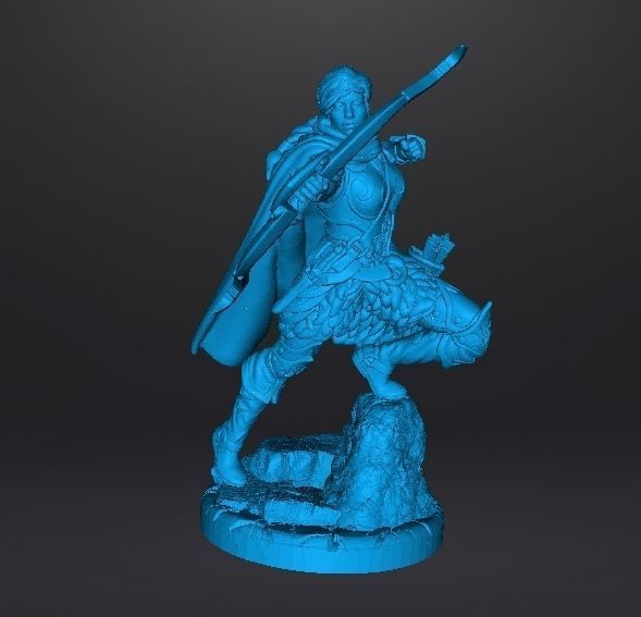 FEMALE RANGER MINIATURE MODEL FOR FANTASY GAMES DND RPG 3D print model_7