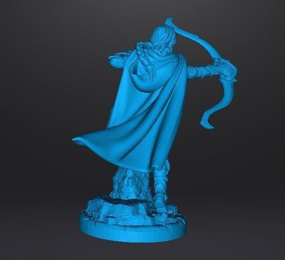 FEMALE RANGER MINIATURE MODEL FOR FANTASY GAMES DND RPG 3D print model_8