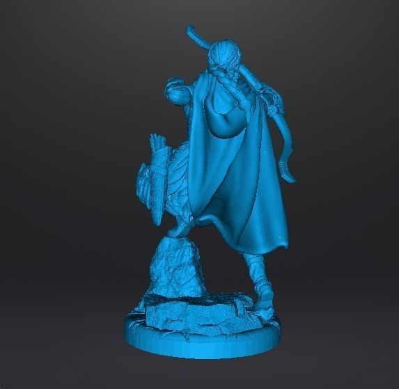 FEMALE RANGER MINIATURE MODEL FOR FANTASY GAMES DND RPG 3D print model_9